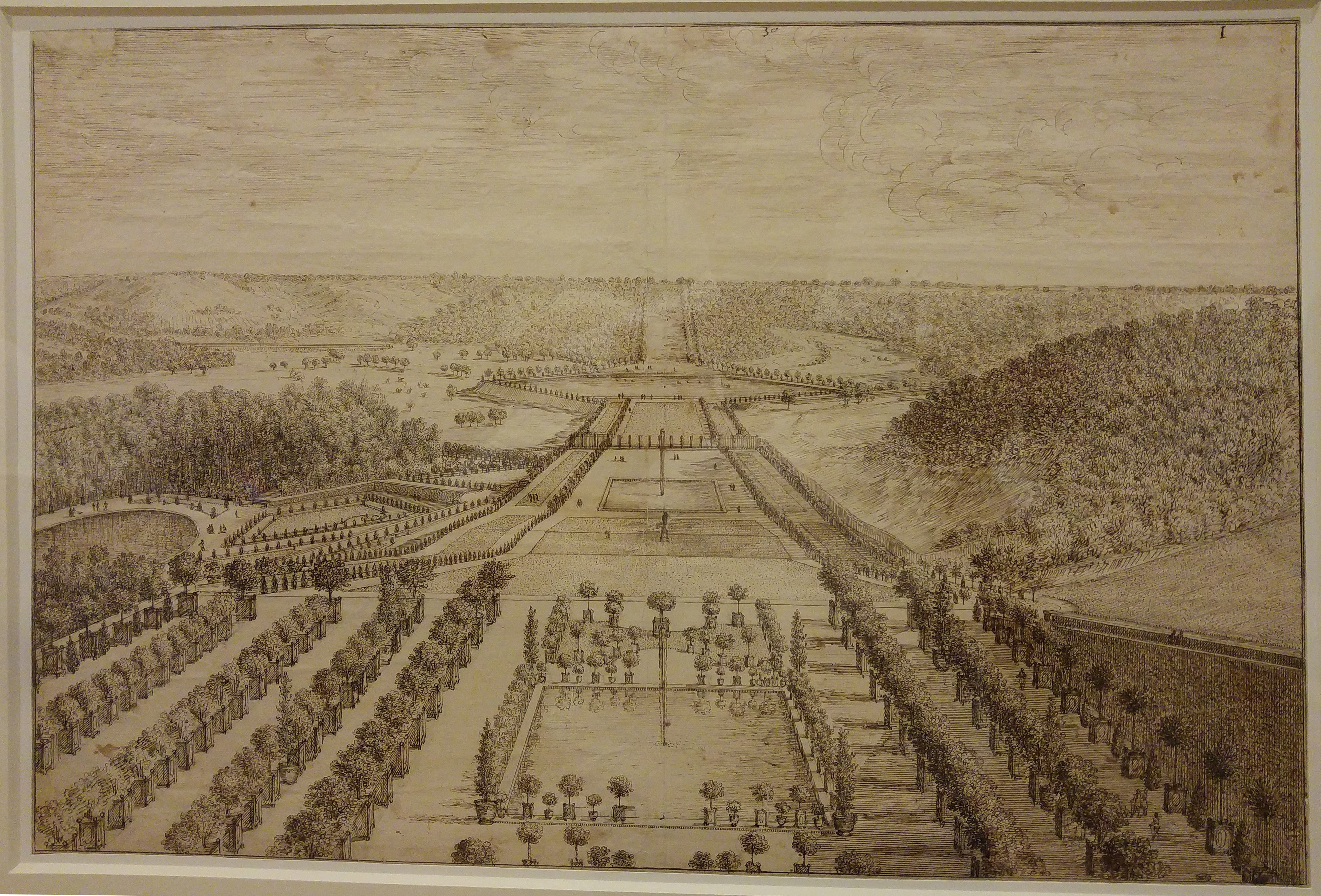Israël Silvestre : Vue de la grande perspective de Meudon depuis l