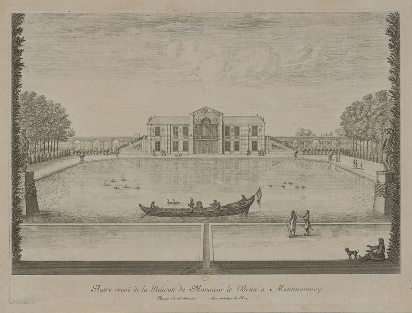 Israël Silvestre : Autre veuë de la Maison de Monsieur le Brun à Montmorency. (Du coté de la grande pièce d