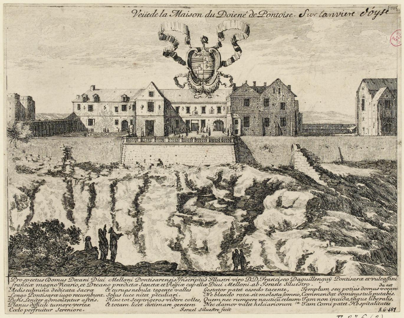 Israël Silvestre : Veüe de la Maison du Doiené de Pontoise.