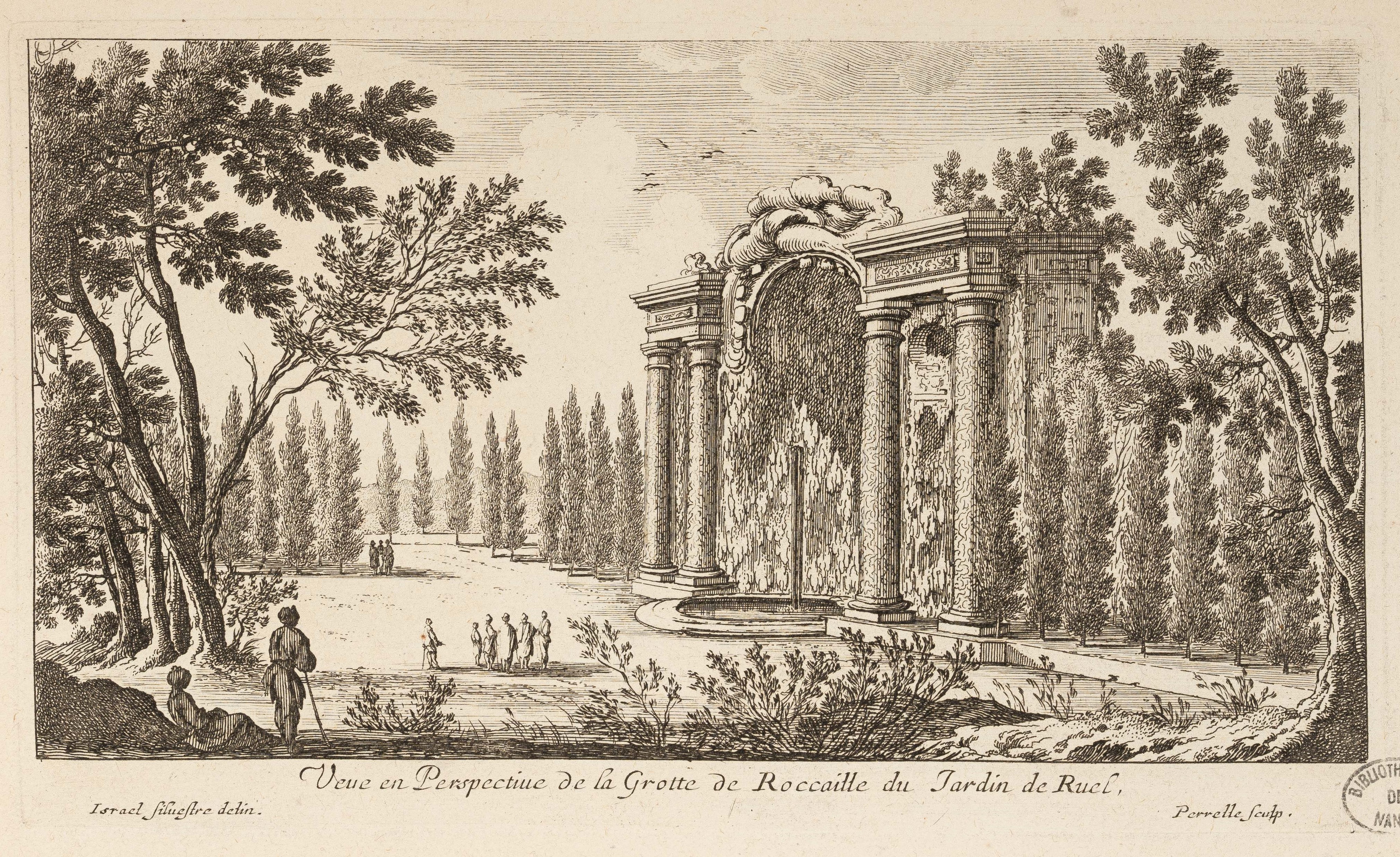 Israël Silvestre : Veue en Perspective de la Grotte de Roccaille du Jardin de Ruel.