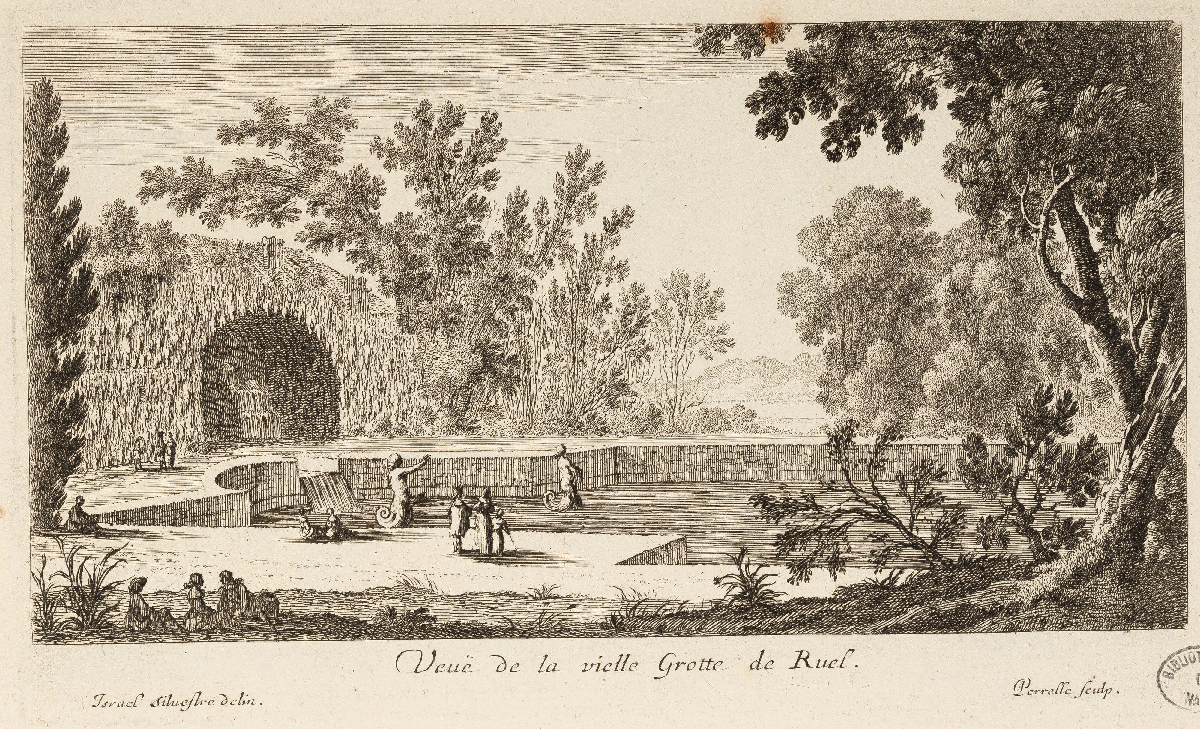 Israël Silvestre : Veuë de la vielle Grotte de Ruel.