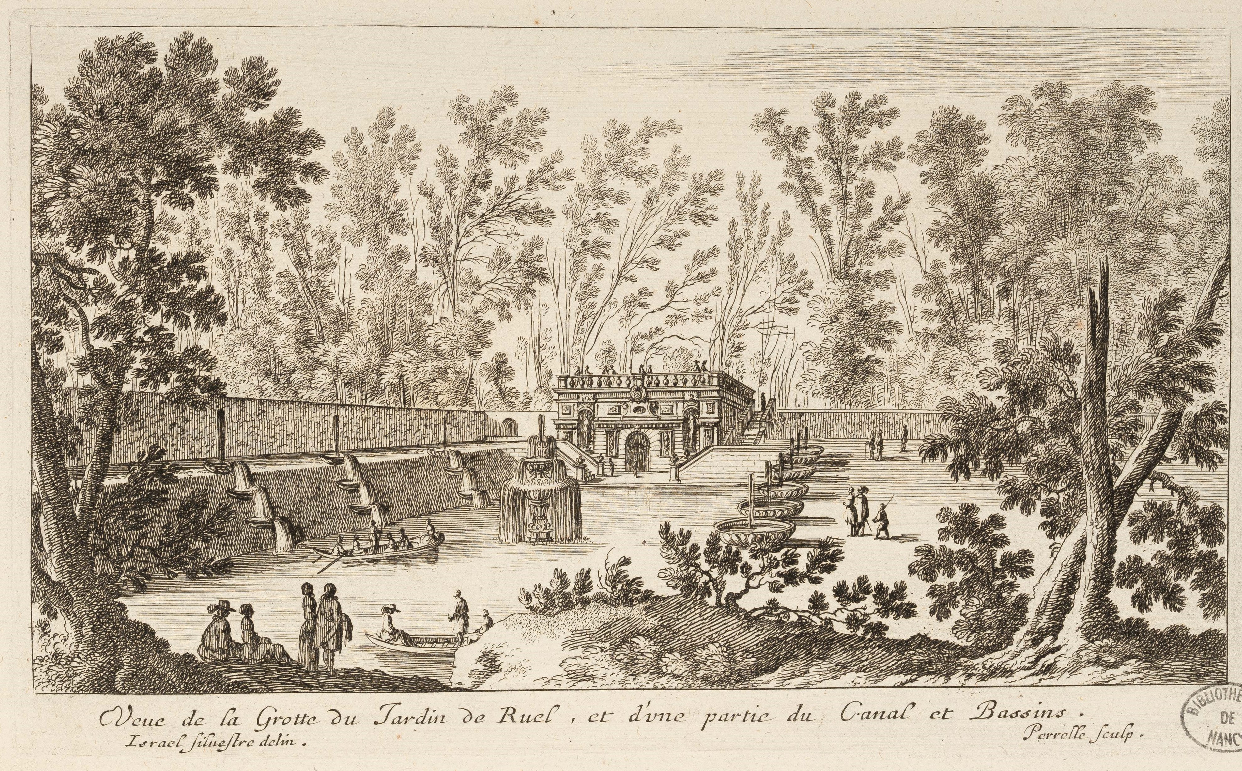 Israël Silvestre : Veue de la Grotte du Jardin de Ruel, et d