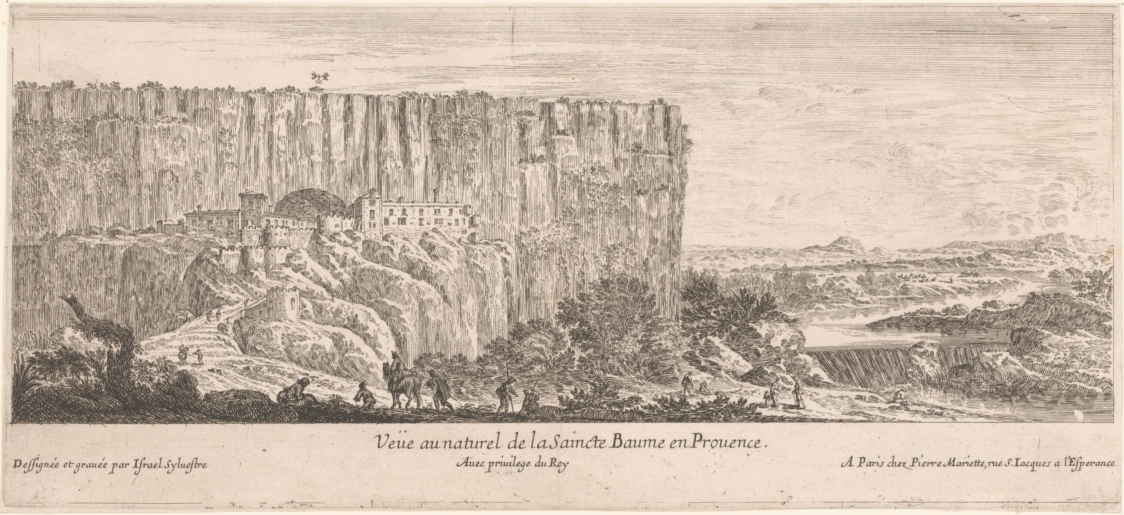 Israël Silvestre : Veüe au naturel de la Saincte Baume en Prouence.