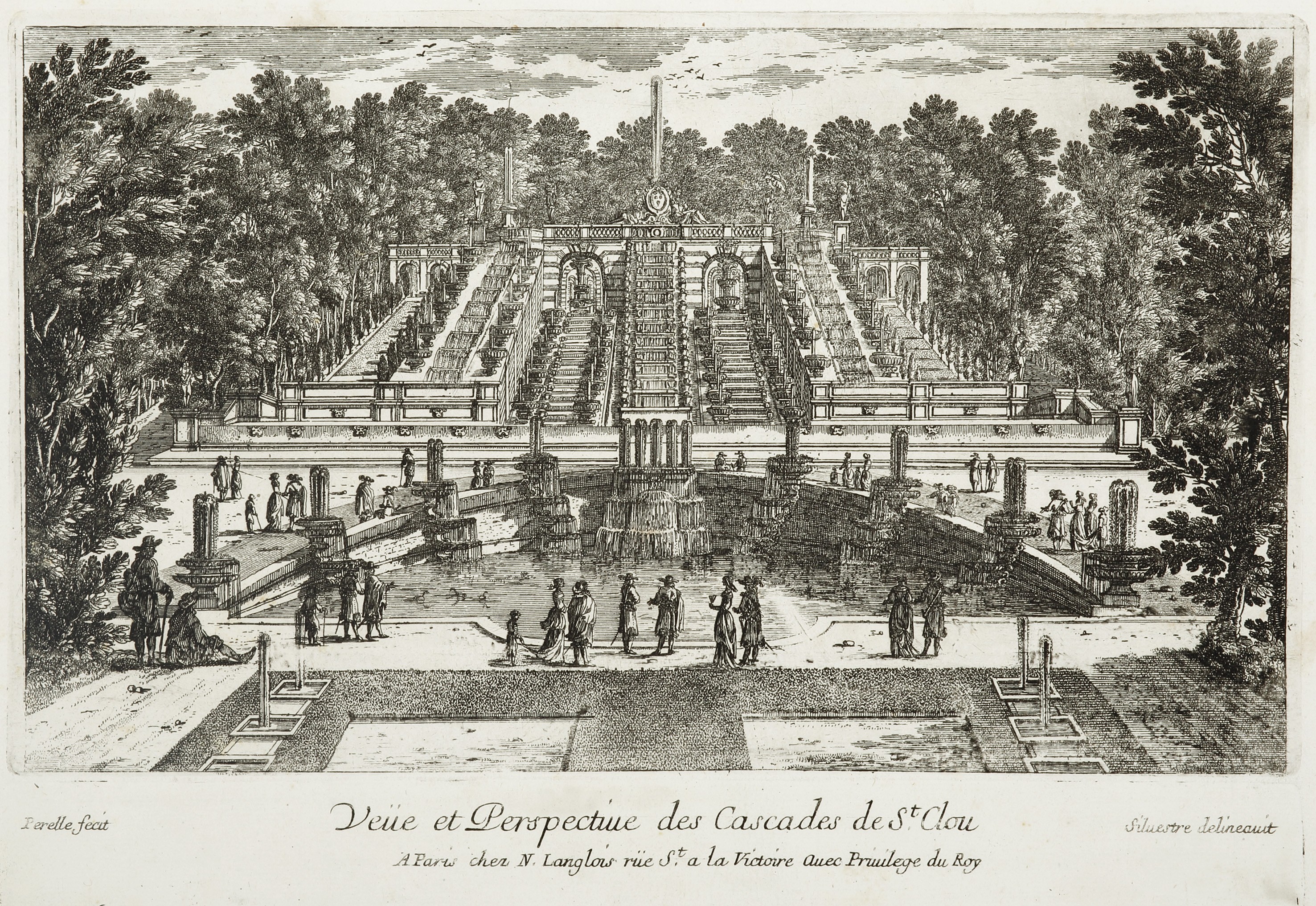 Israël Silvestre : Veüe et Perspective des Cascades de St Clou