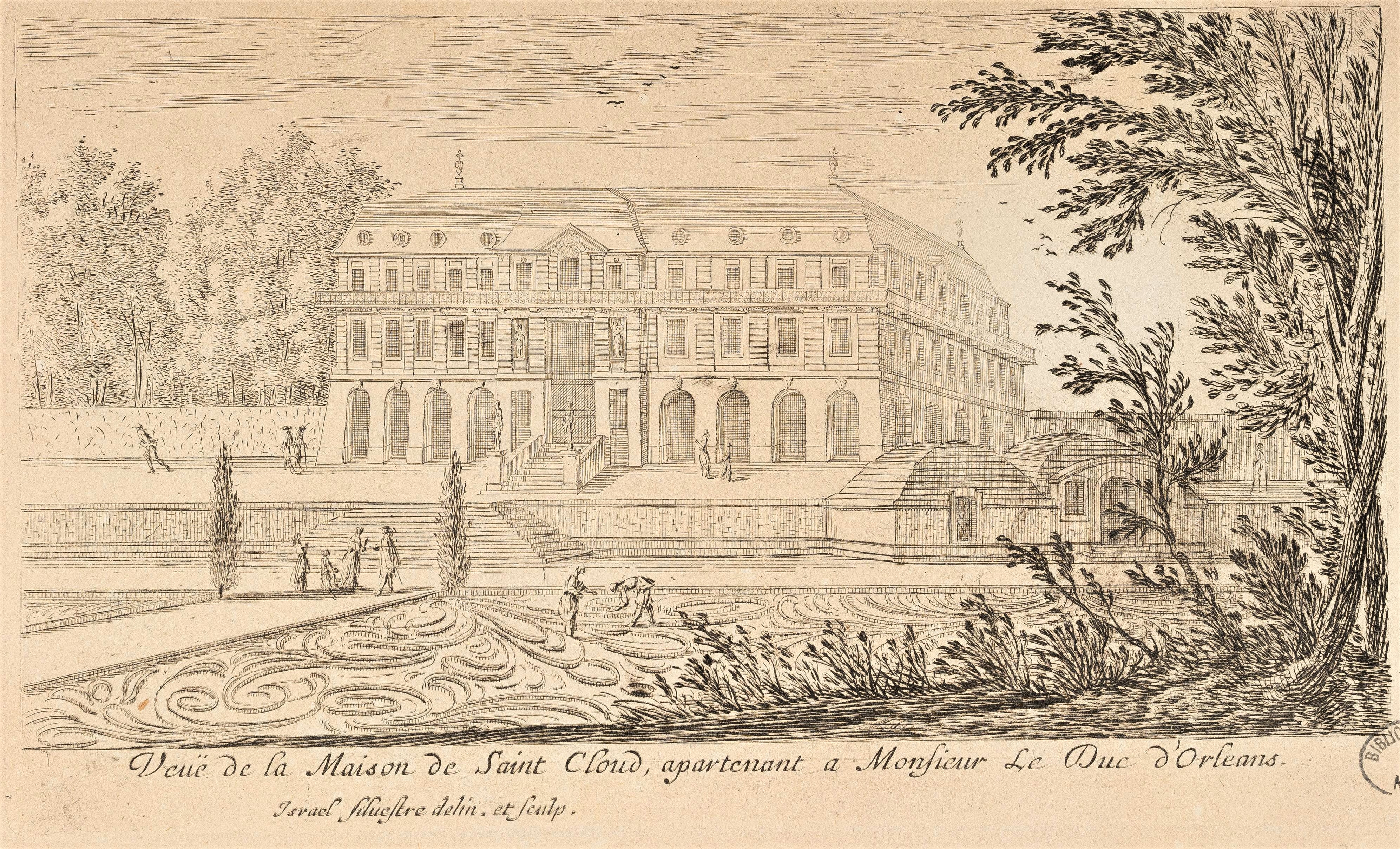 Israël Silvestre : Veuë de la Maison de Saint Cloud, apartenant a Monsieur le Duc d
