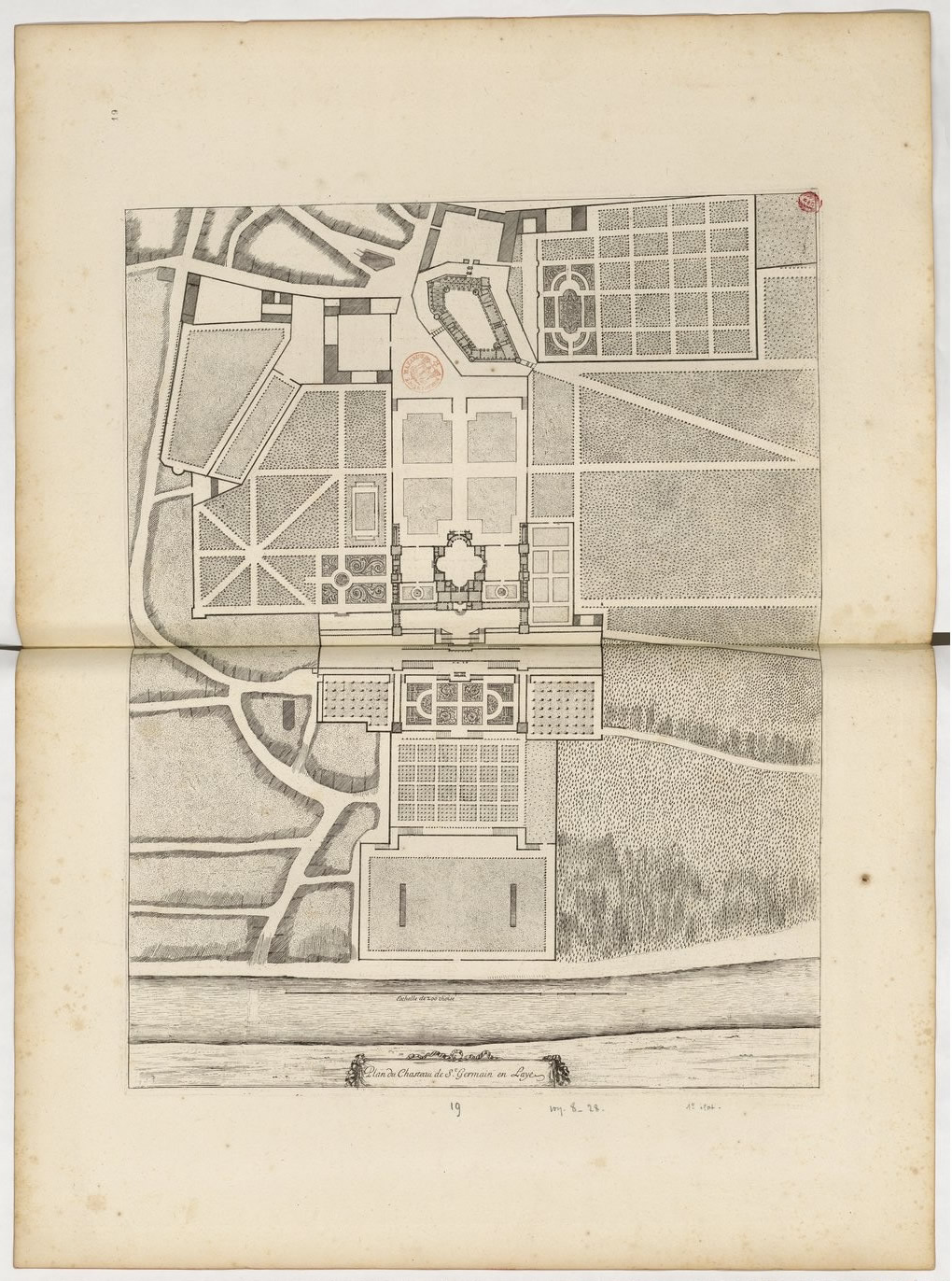 Israël Silvestre : Plan du Chasteau de St Germain en Laye. Eschelle de 200 thoise.