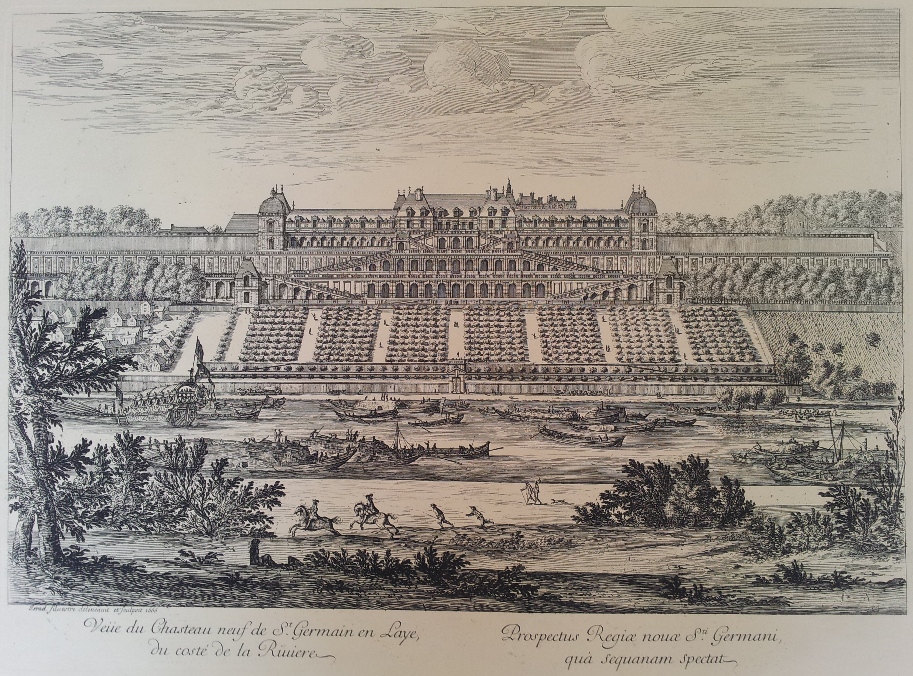 Israël Silvestre : Veue du Chateau Neuf de St Germain en Laye (du coté de la rivière.)