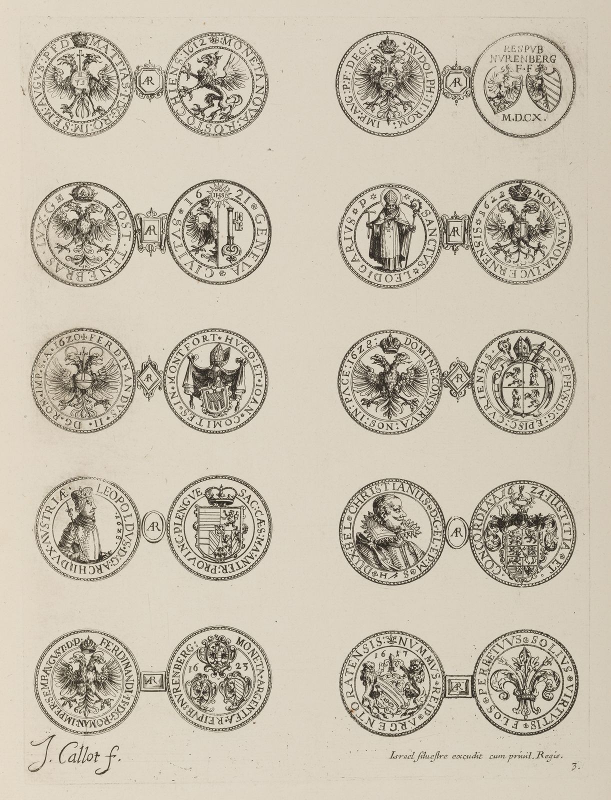 Israël Silvestre : Les monnaies - Planche 3