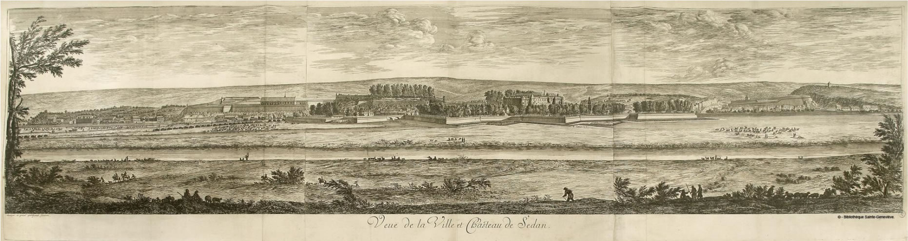 Israël Silvestre : Veuë de la Ville et Chasteau de Sedan.