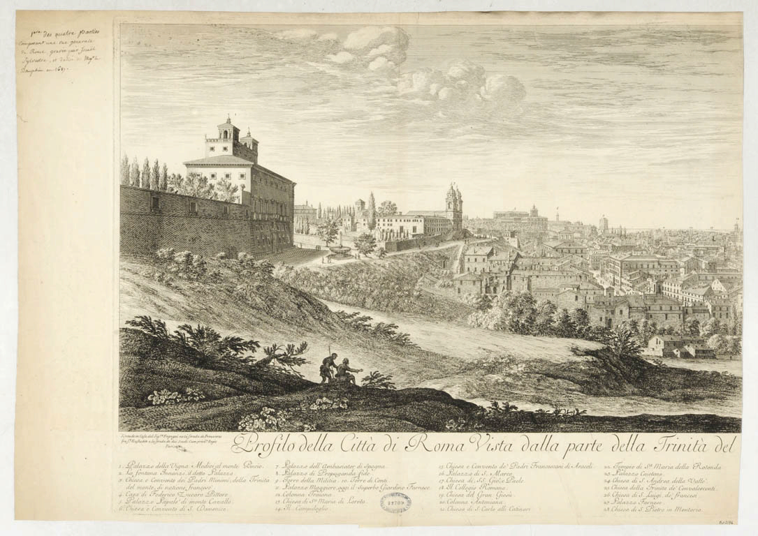 Israël Silvestre : Profil de la ville de Rome, veüe du côté de la Trinité du Mont. Feuille 1