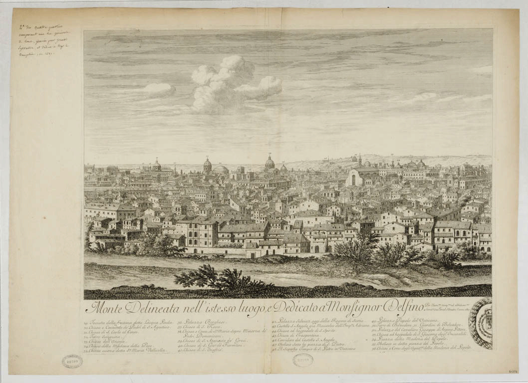 Israël Silvestre : Profil de la ville de Rome, veüe du côté de la Trinité du Mont. Feuille 2