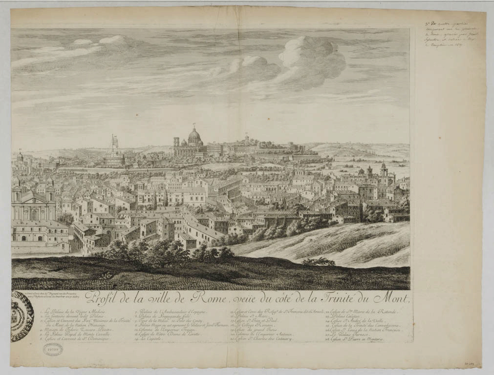 Israël Silvestre : Profil de la ville de Rome, veüe du côté de la Trinité du Mont. - Feuille 3