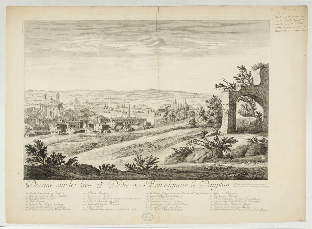 Israël Silvestre : Profil de la ville de Rome, veüe du côté de la Trinité du Mont. - Feuille 4