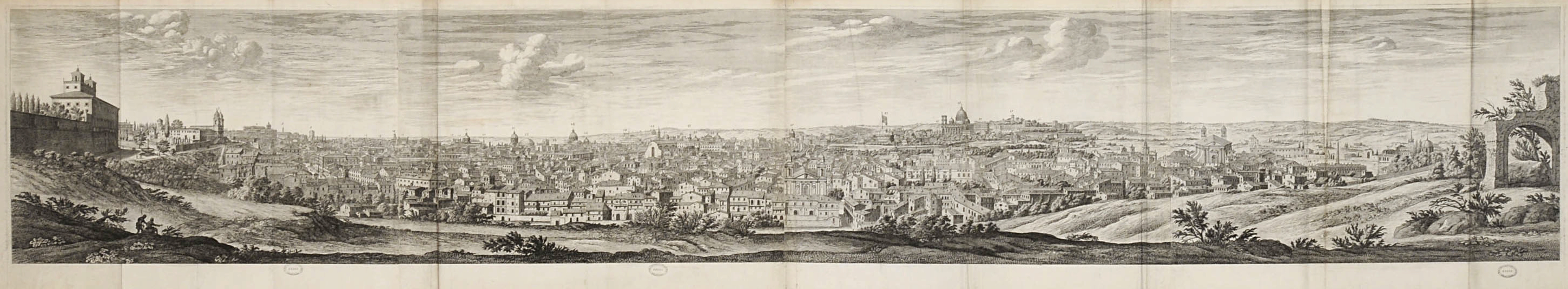 Israël Silvestre : Profil de la ville de Rome, veüe du côté de la Trinité du Mont.