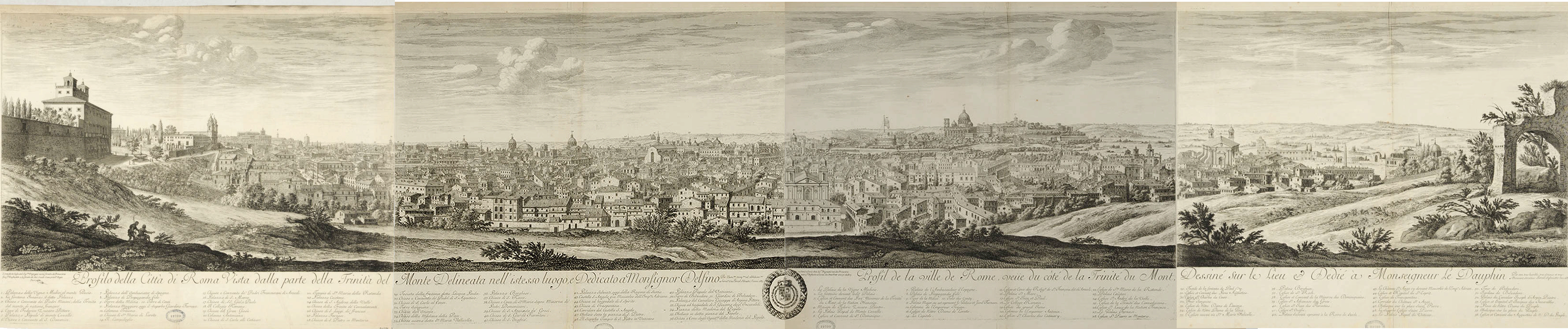 Israël Silvestre : Profil de la ville de Rome, veüe du côté de la Trinité du Mont.