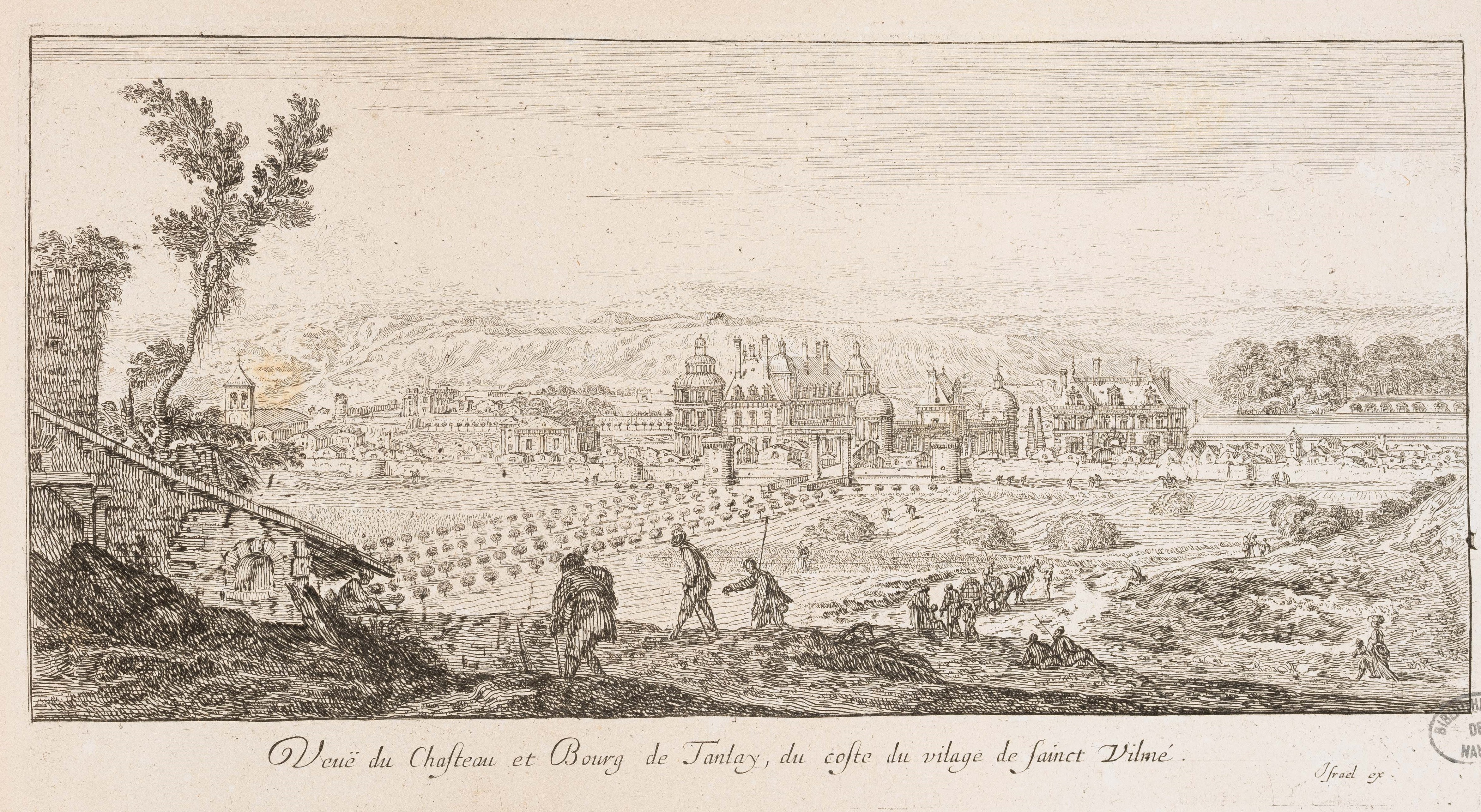 Israël Silvestre : Veuë du Chasteau et Bourg de Tanlay, du coste du vilage de sainct Vilmé.