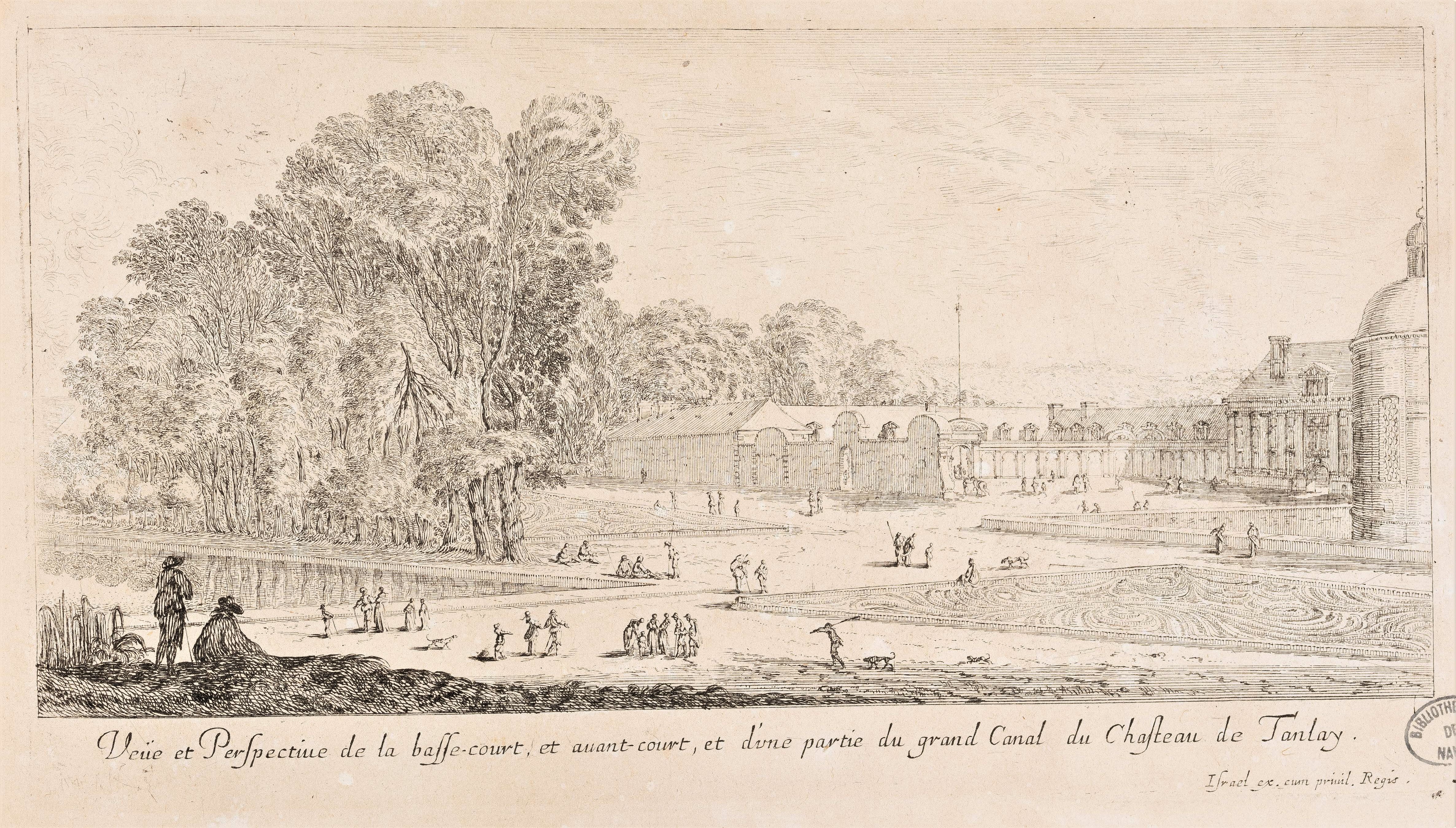 Israël Silvestre : Veüe et Perspective de la basse-court, et avant-court, et d