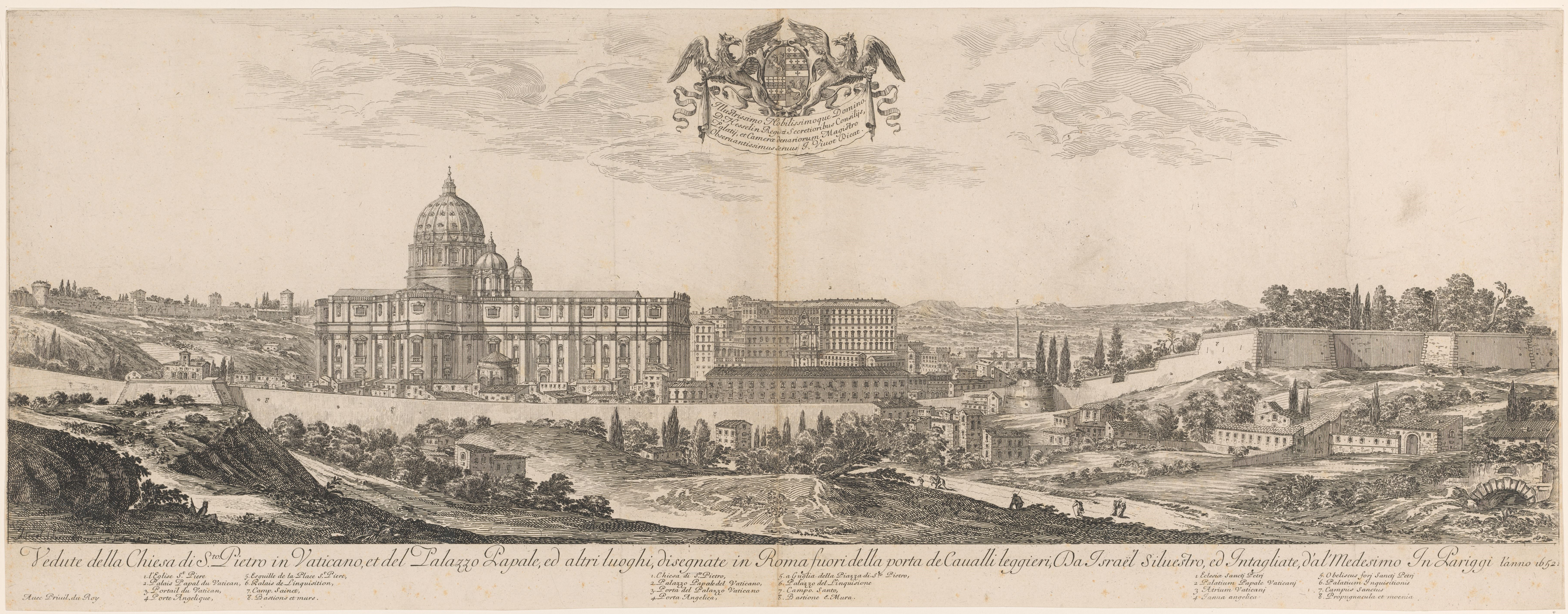 Israël Silvestre : Vedute della Chiesa di Sto Pietro in Vaticano, et del Palazzo Papale, ed altri luoghi.