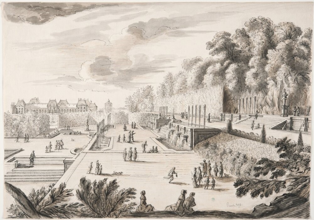 Israël Silvestre : Veuë des petites Cascades de Vaux.