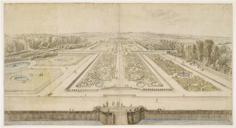 Israël Silvestre : Veve et perspective dv lardin de Vaux le Vicomte.