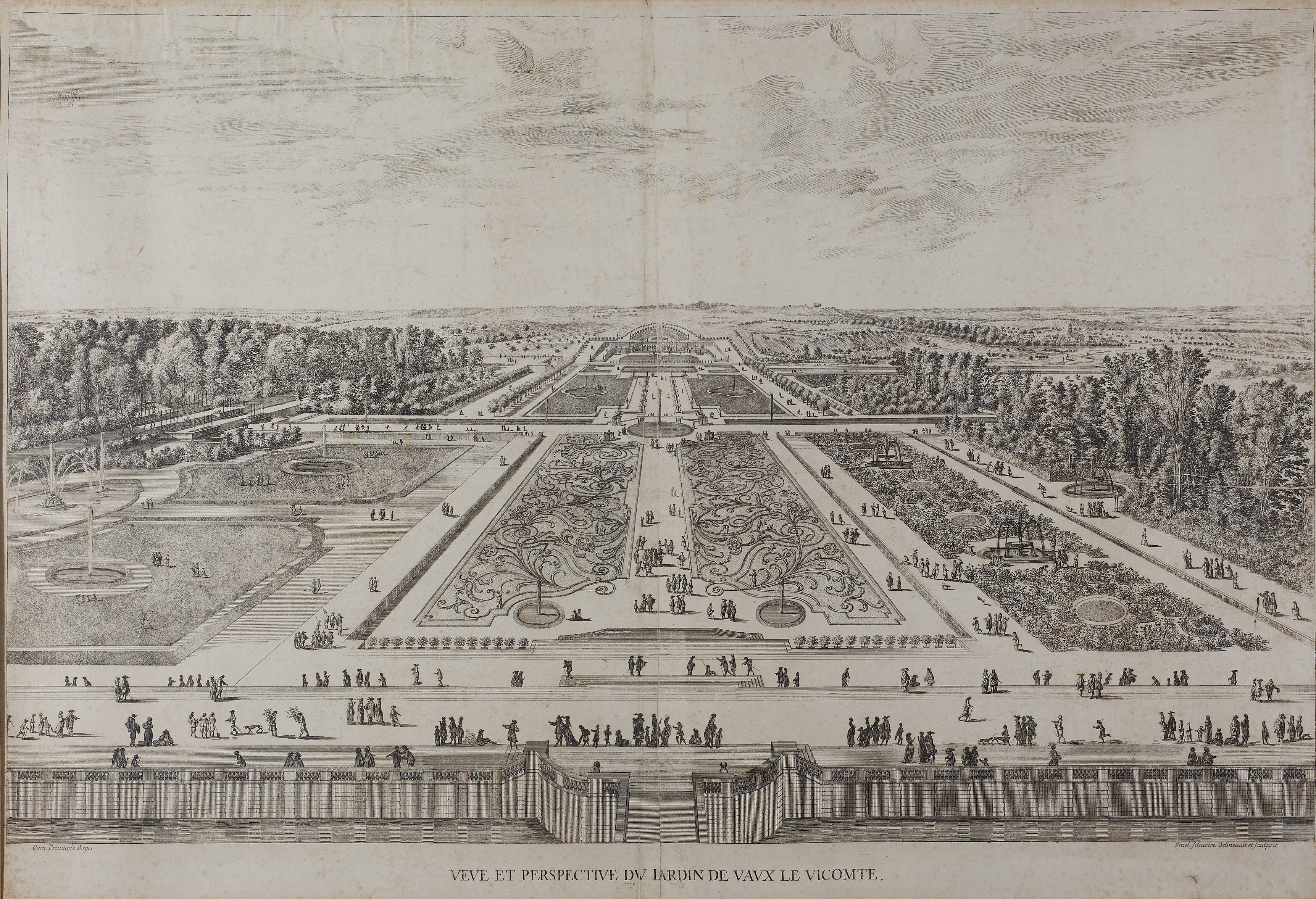 Israël Silvestre : Veve et perspective dv lardin de Vaux le Vicomte.