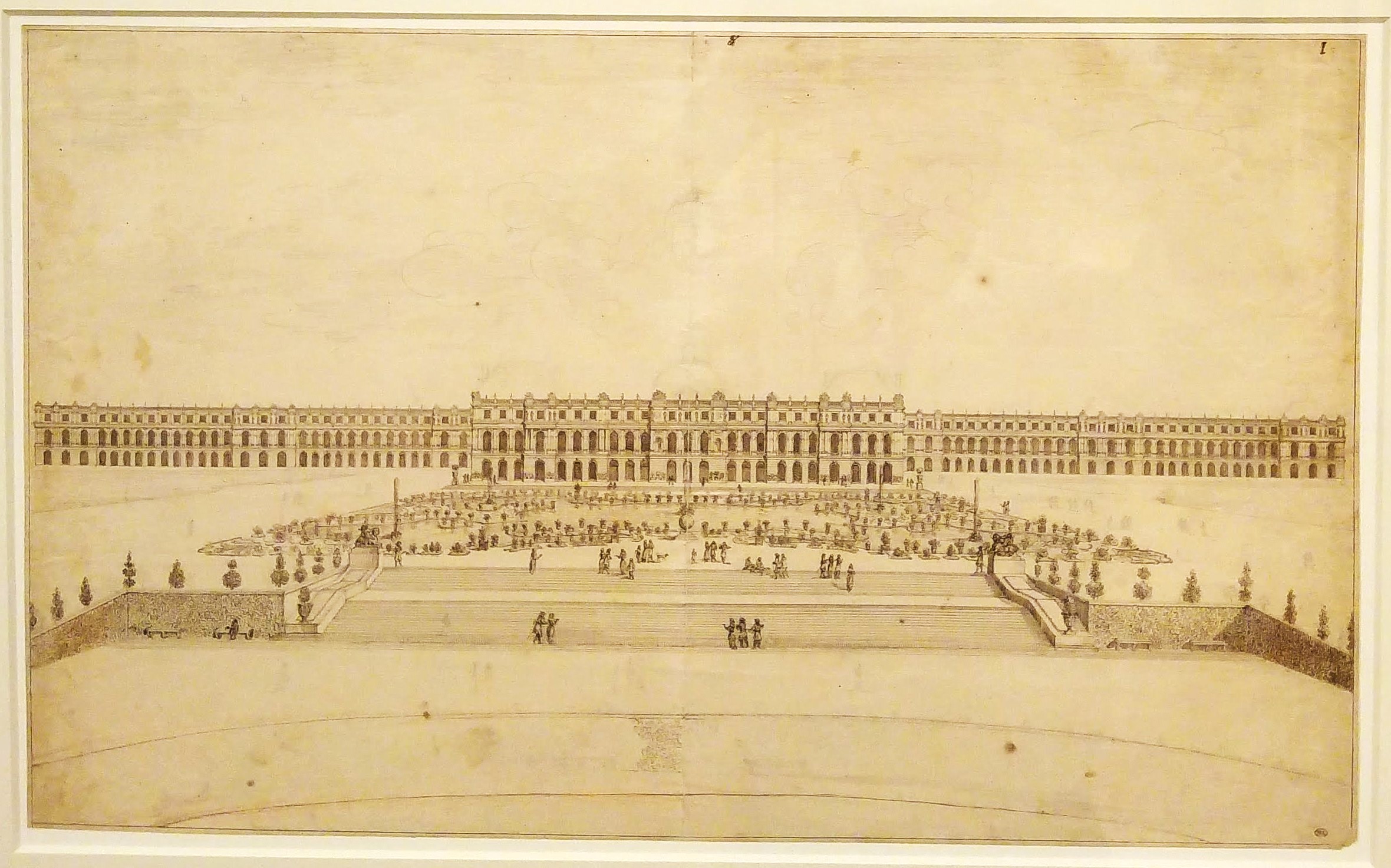 Israël Silvestre : Veuë du Chasteau de Versailles et des deux aisles du costé des Jardins