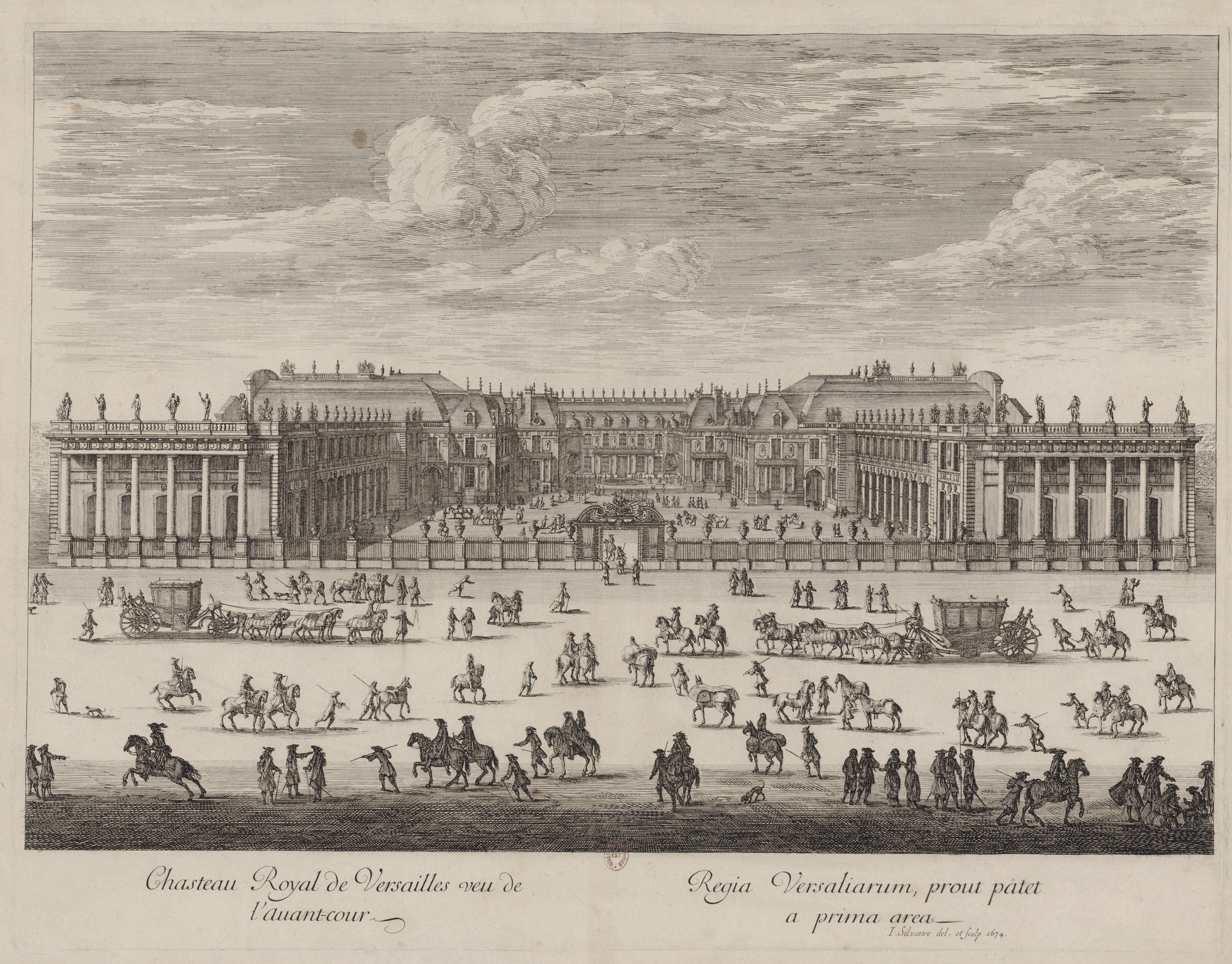 Israël Silvestre : Chasteau Royal de Versailles veu de l