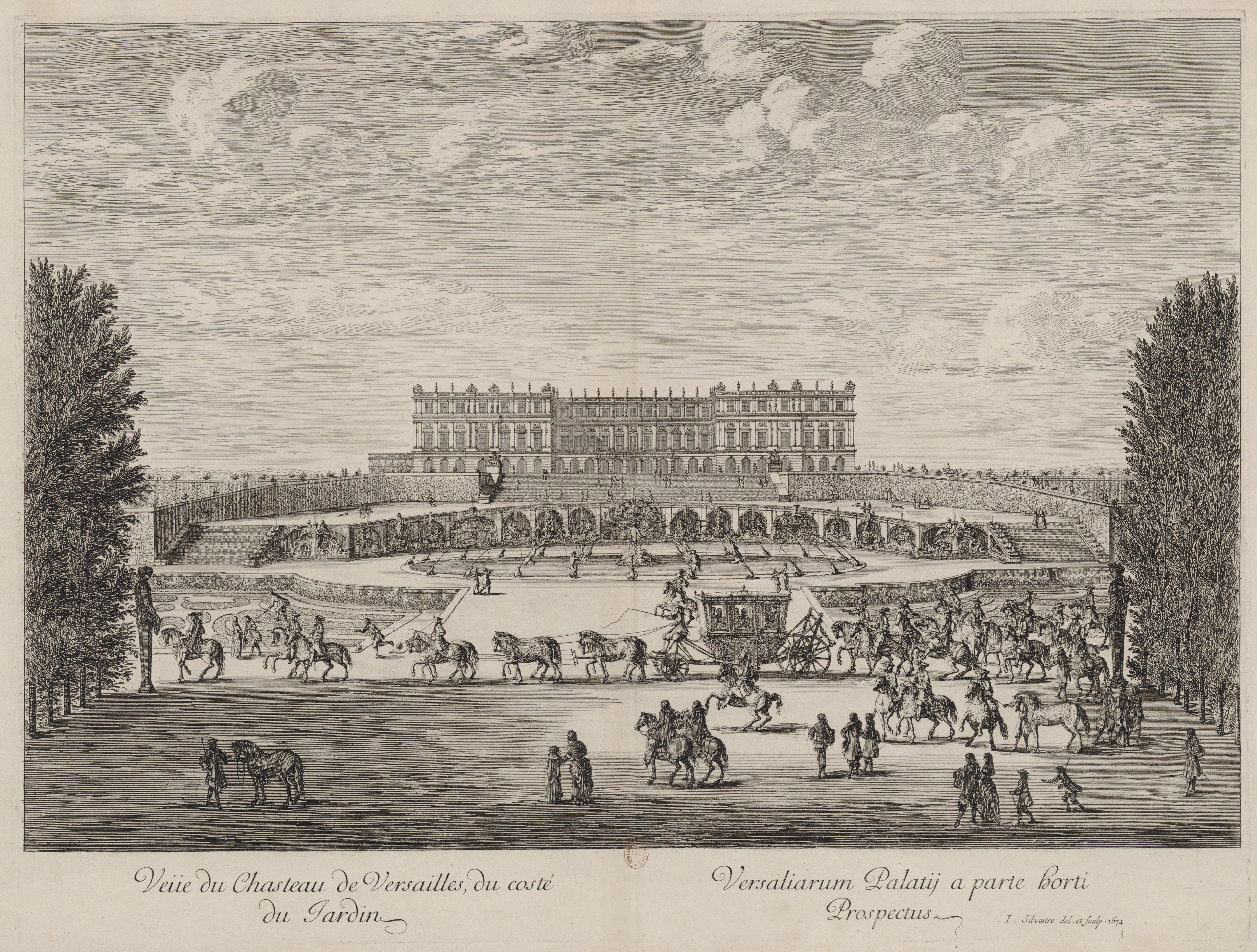 Israël Silvestre : Veüe et perspective du Chasteau de Versaille du costé de la fontaine de Latone.