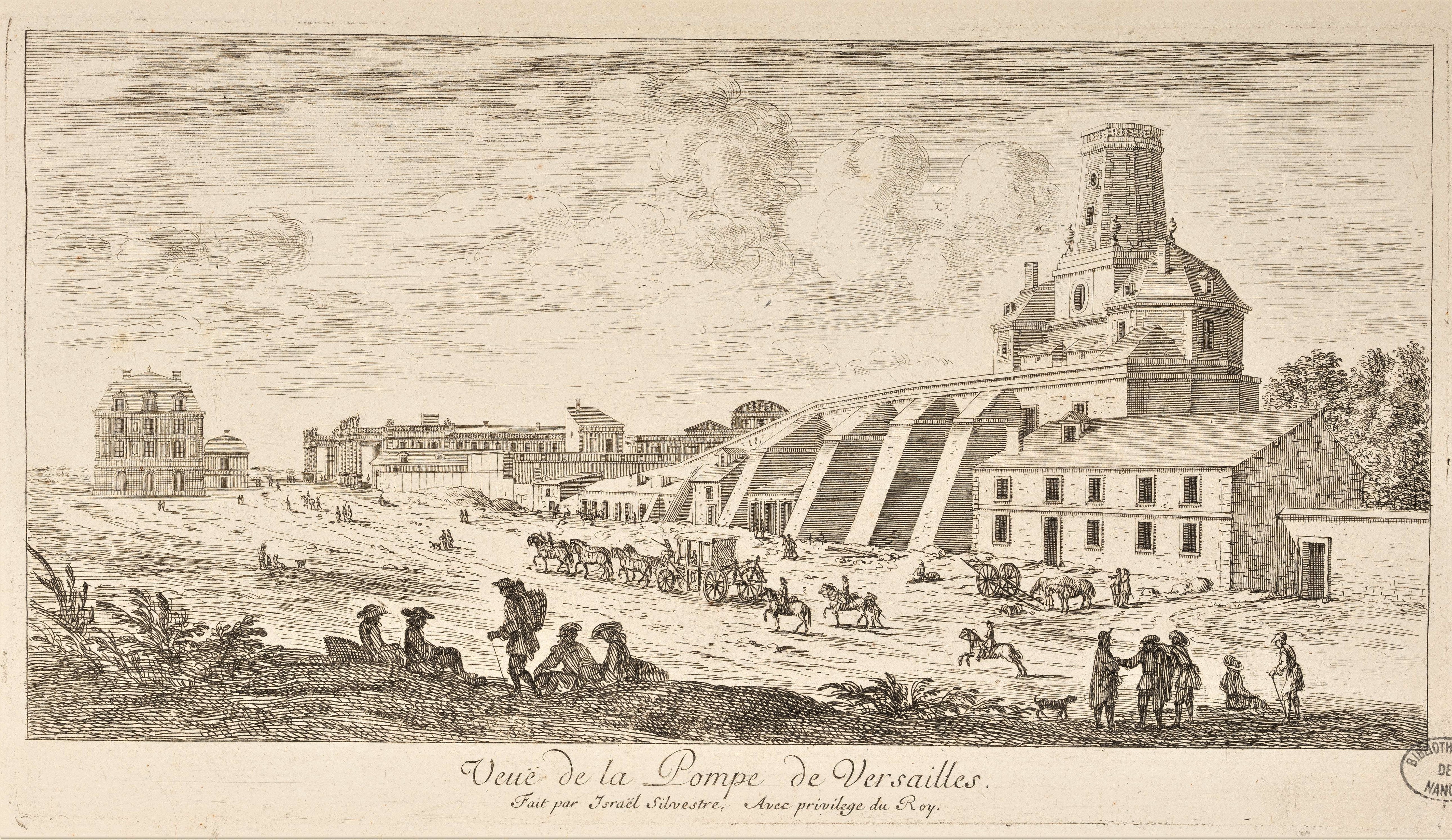 Israël Silvestre : Veuë de la Pompe de Versailles.