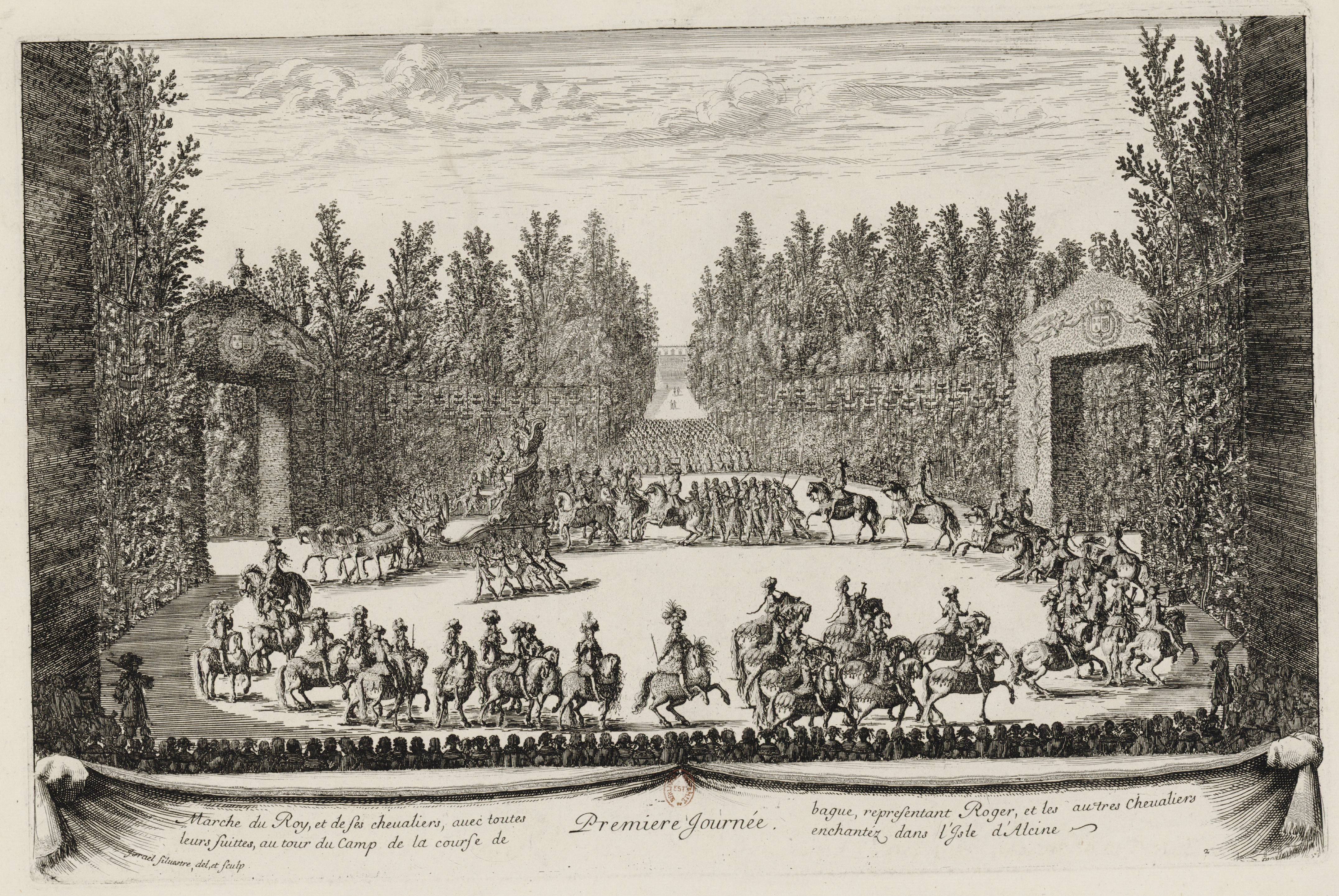 Israël Silvestre : Premiere Journée. Marche du Roy, et de ses chevaliers.