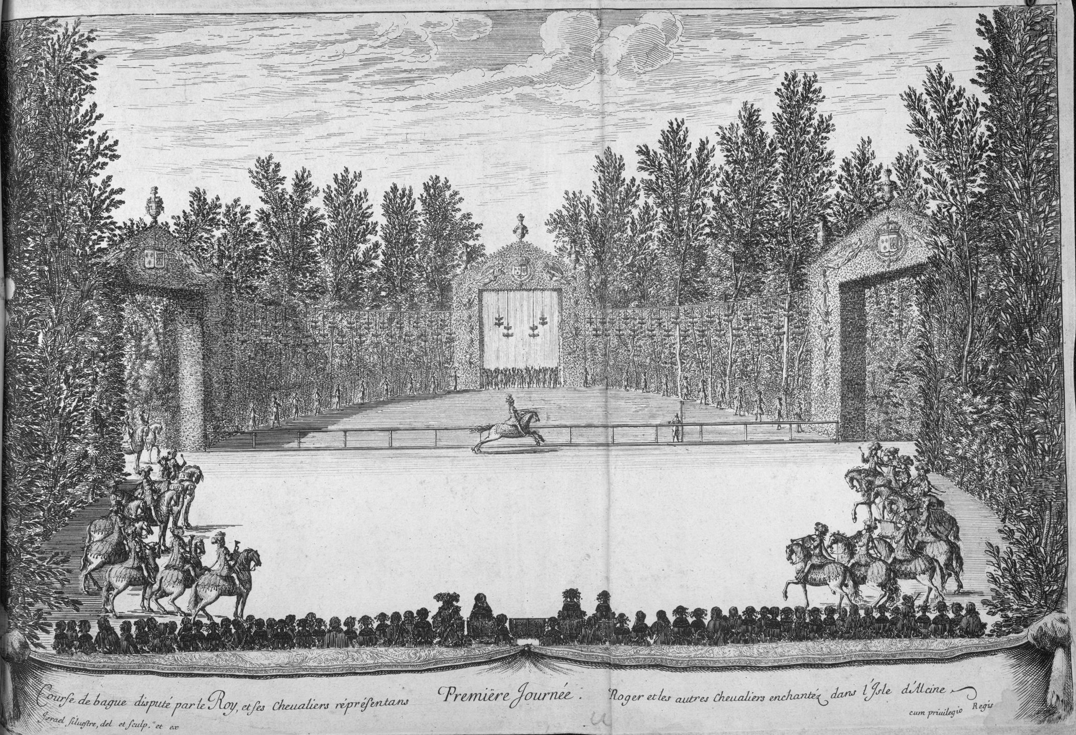 Israël Silvestre : Premiëre Journée. Course de bague disputé par le Roy, et ses Chevaliers.