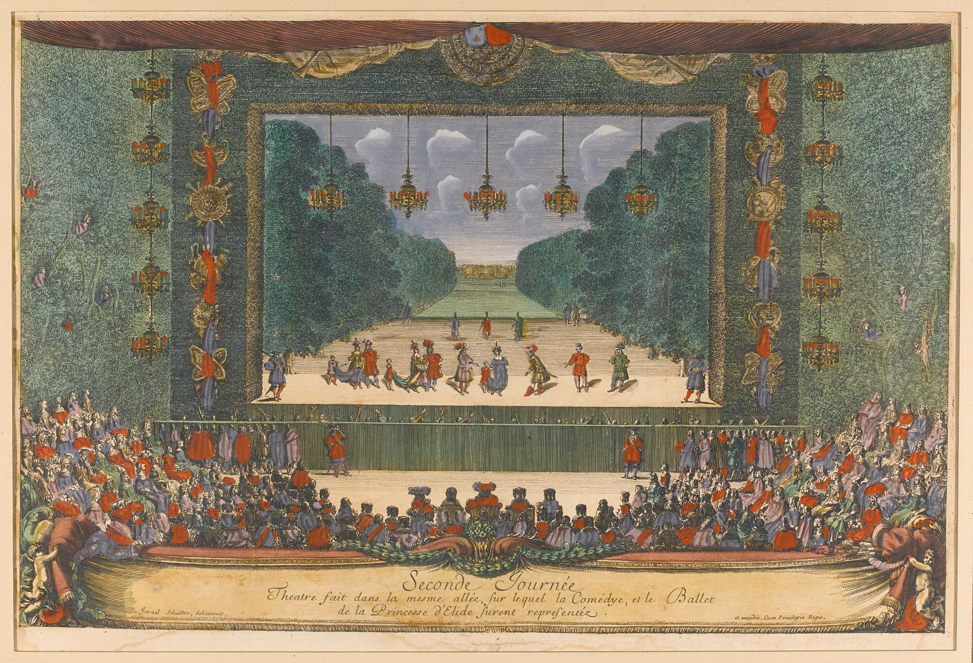 Israël Silvestre : Seconde Journée. Theatre fait dans la mesme allée.