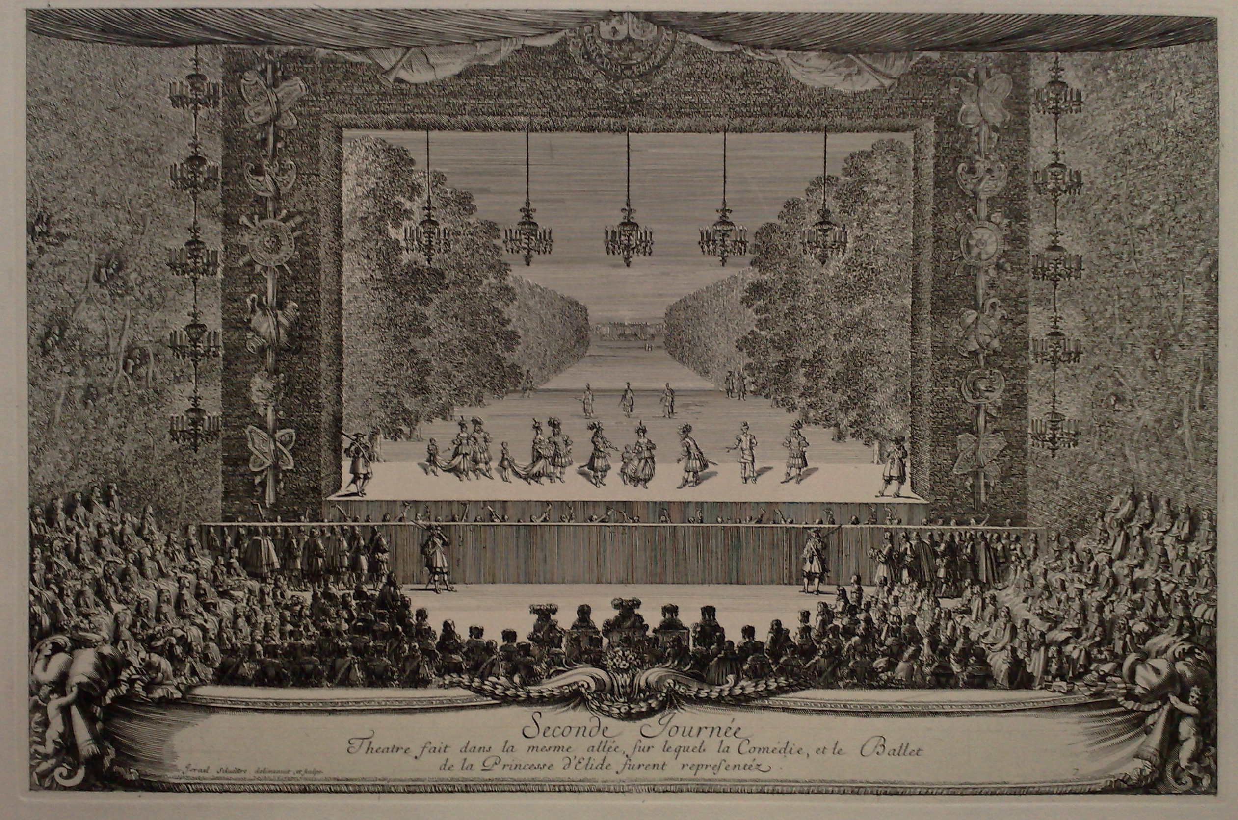 Israël Silvestre : Seconde Journée. Theatre fait dans la mesme allée.