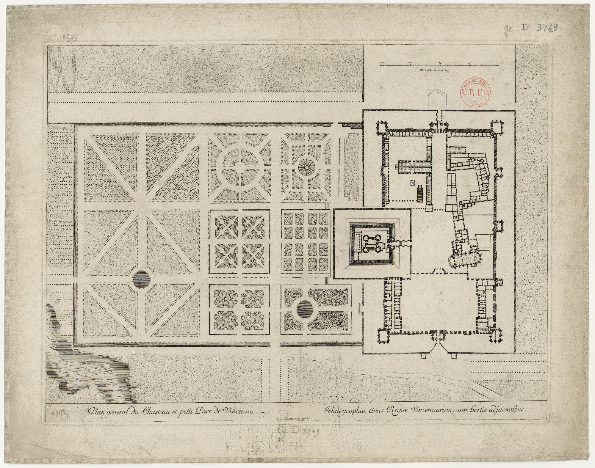 Israël Silvestre : Plan general du Chasteau et petit Parc de Vincennes.