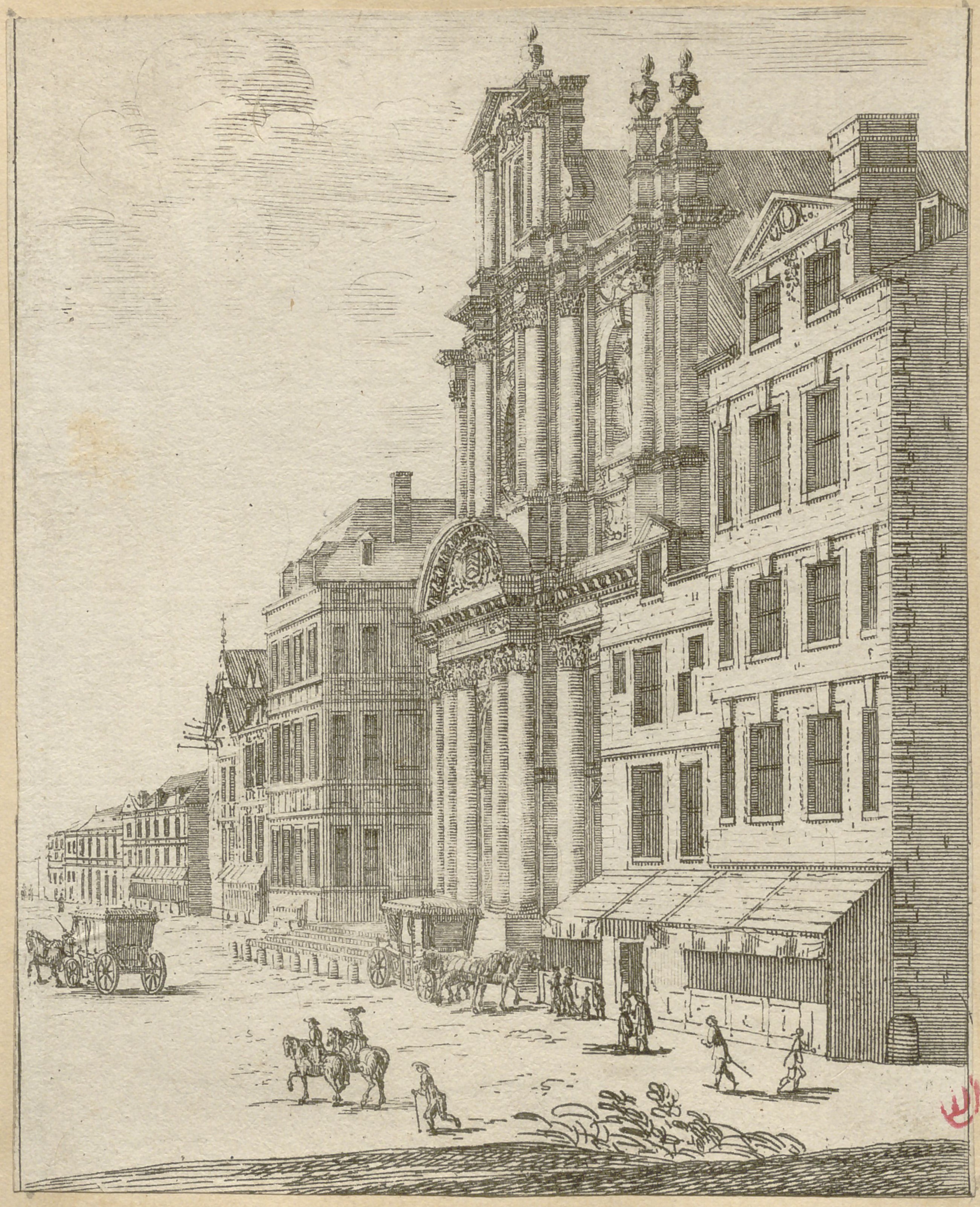 Israël Silvestre : Église des Jésuites (St Paul St Louis) rue St Antoine