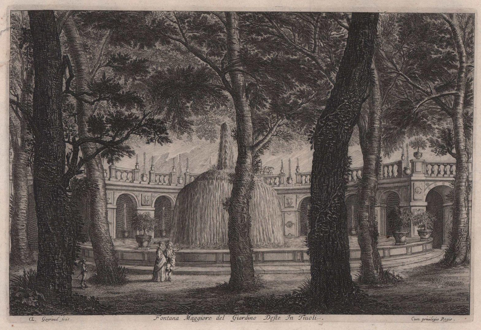 Israël Silvestre : Fontana Maggiore del Giardino Deste in Tiuoli