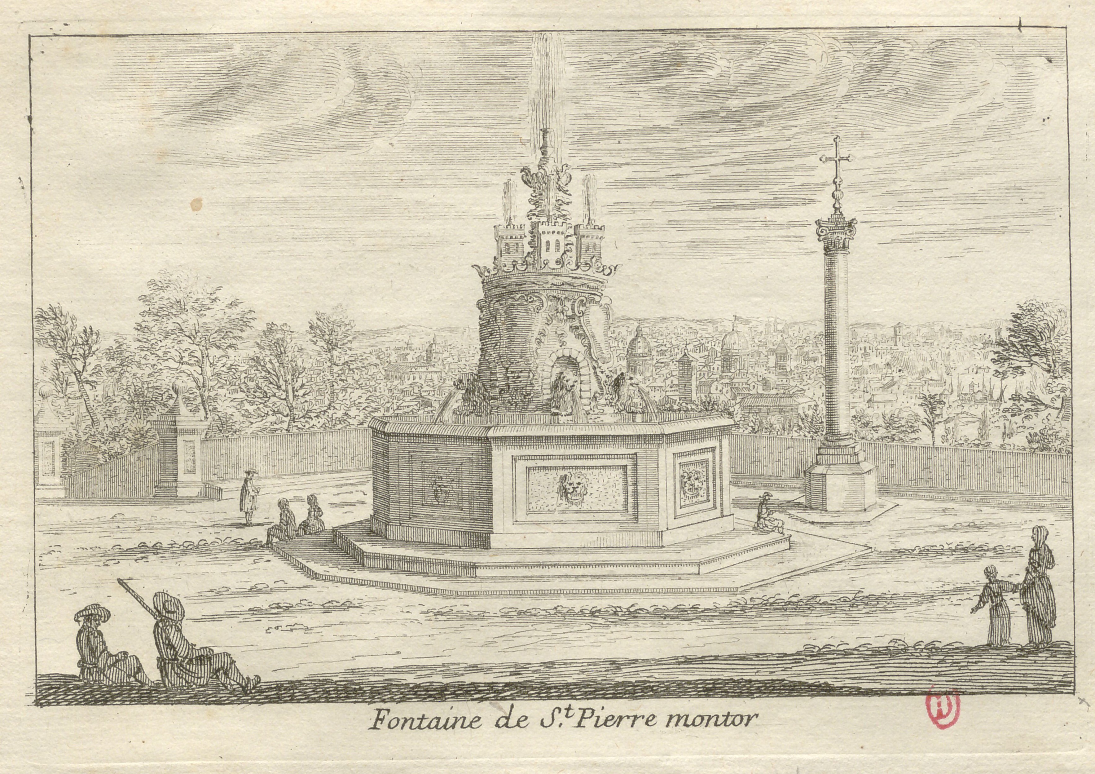 Israël Silvestre : Fontaine de St Pierre Montor