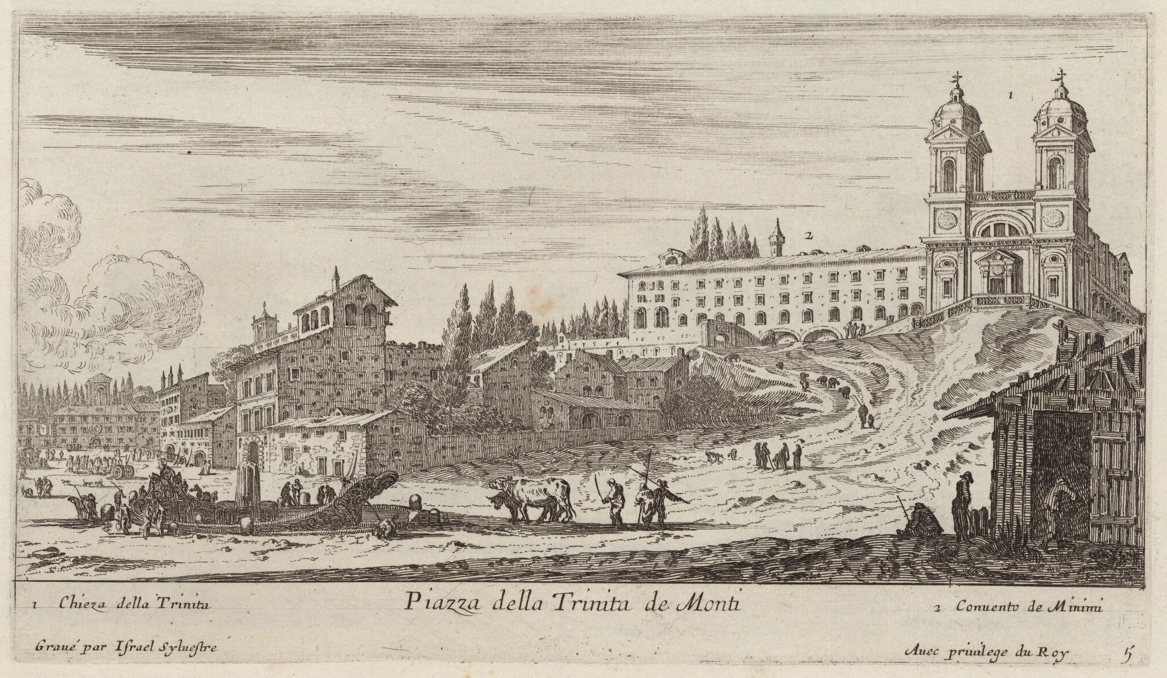 Israël Silvestre : Piazza della Trinita de Monti.