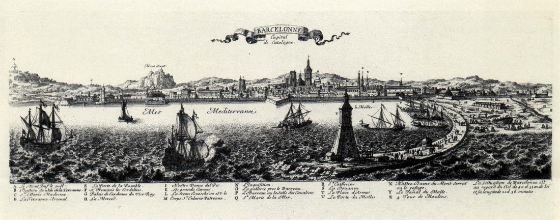 Israël Silvestre : Vue de Barcelone du côté de la mer.