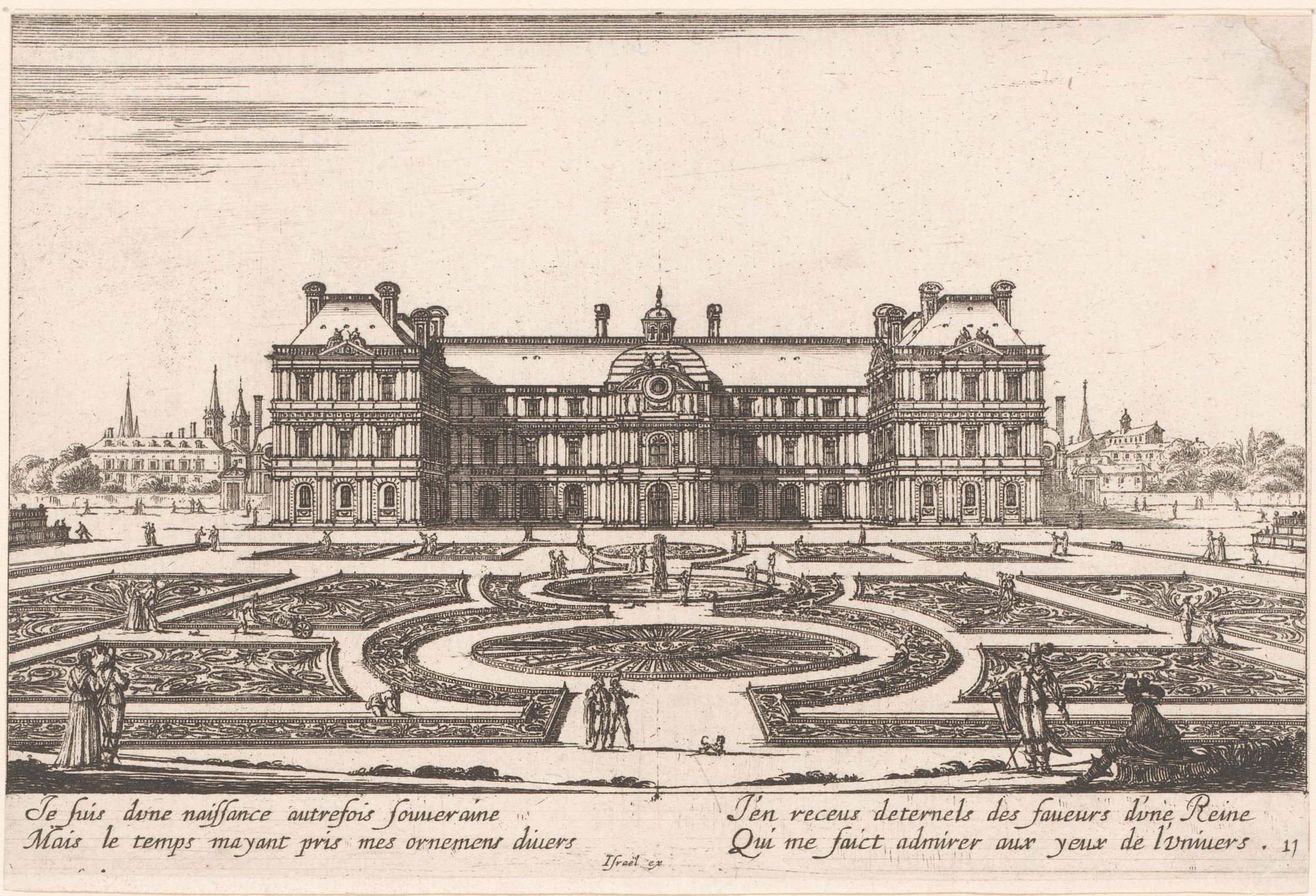 Israël Silvestre : Veuë du Luxembourg (Du côté du Jardin.)
