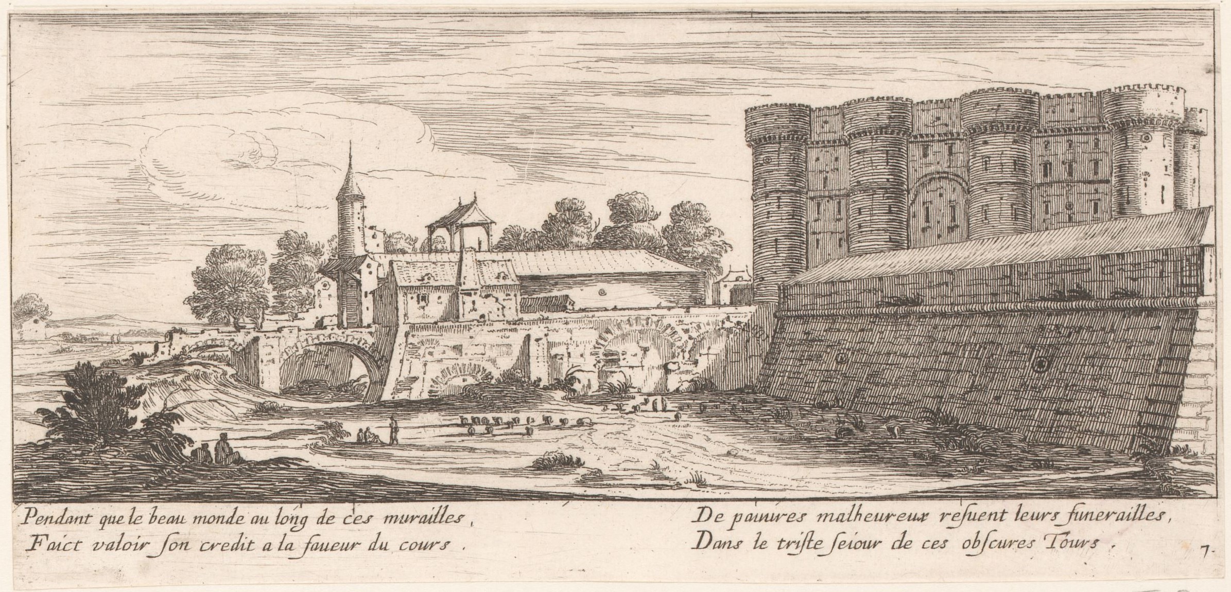 Israël Silvestre : Veuë de la Bastille de Paris (Et de l