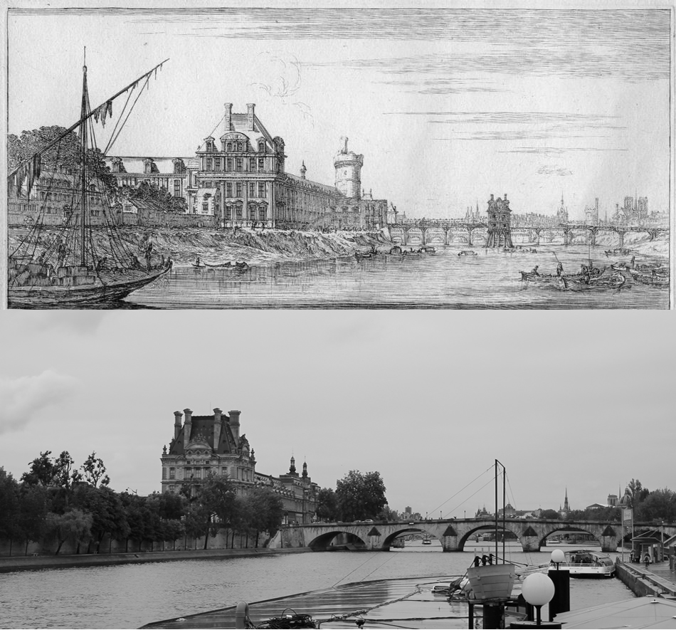 Israël Silvestre : Veue et Perspective du gros Pavillon des Tuilleries, et de la grande Gallerie du Louvre.