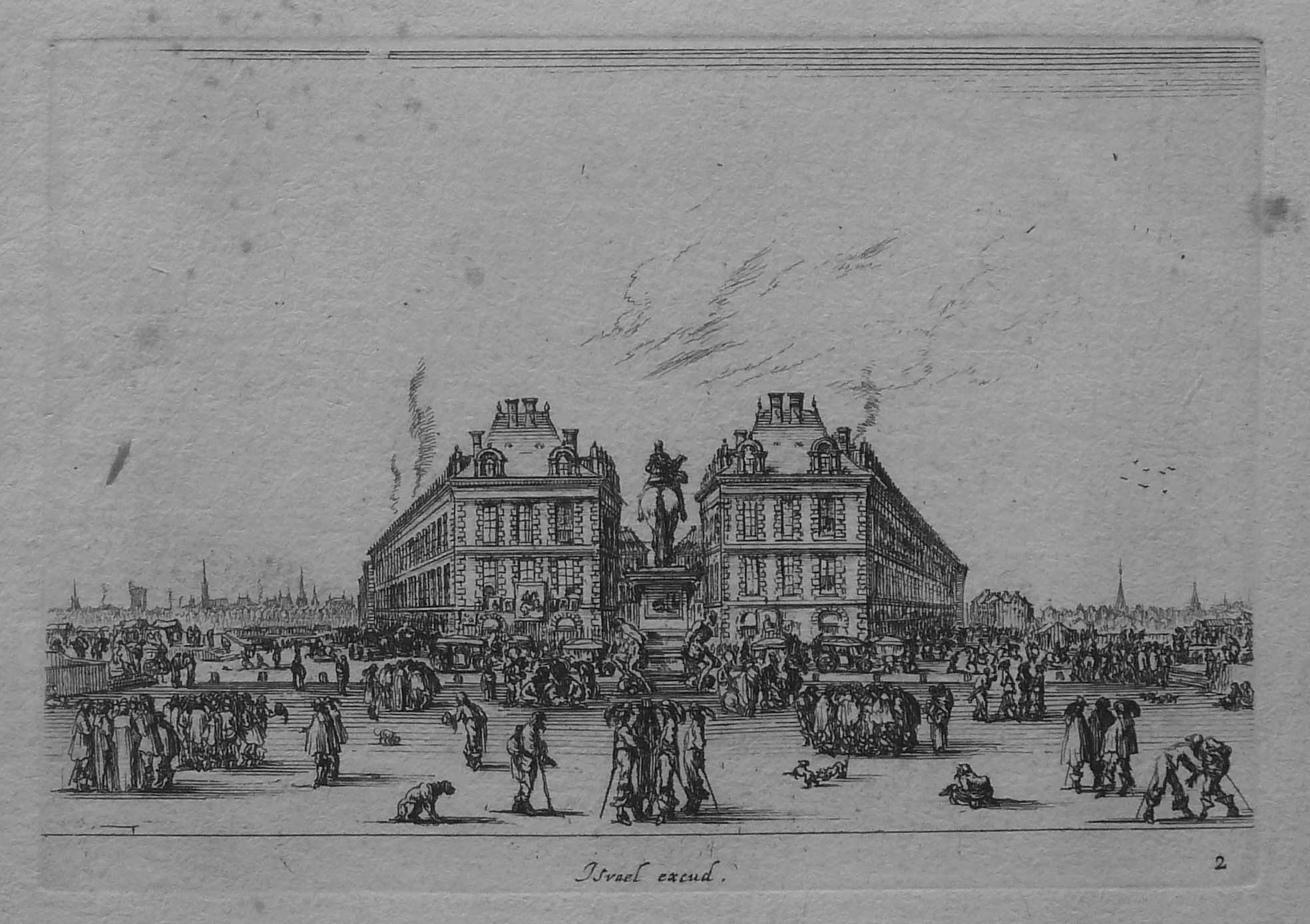 Israël Silvestre : Pont Neuf à Paris - Statue de Henri IV
