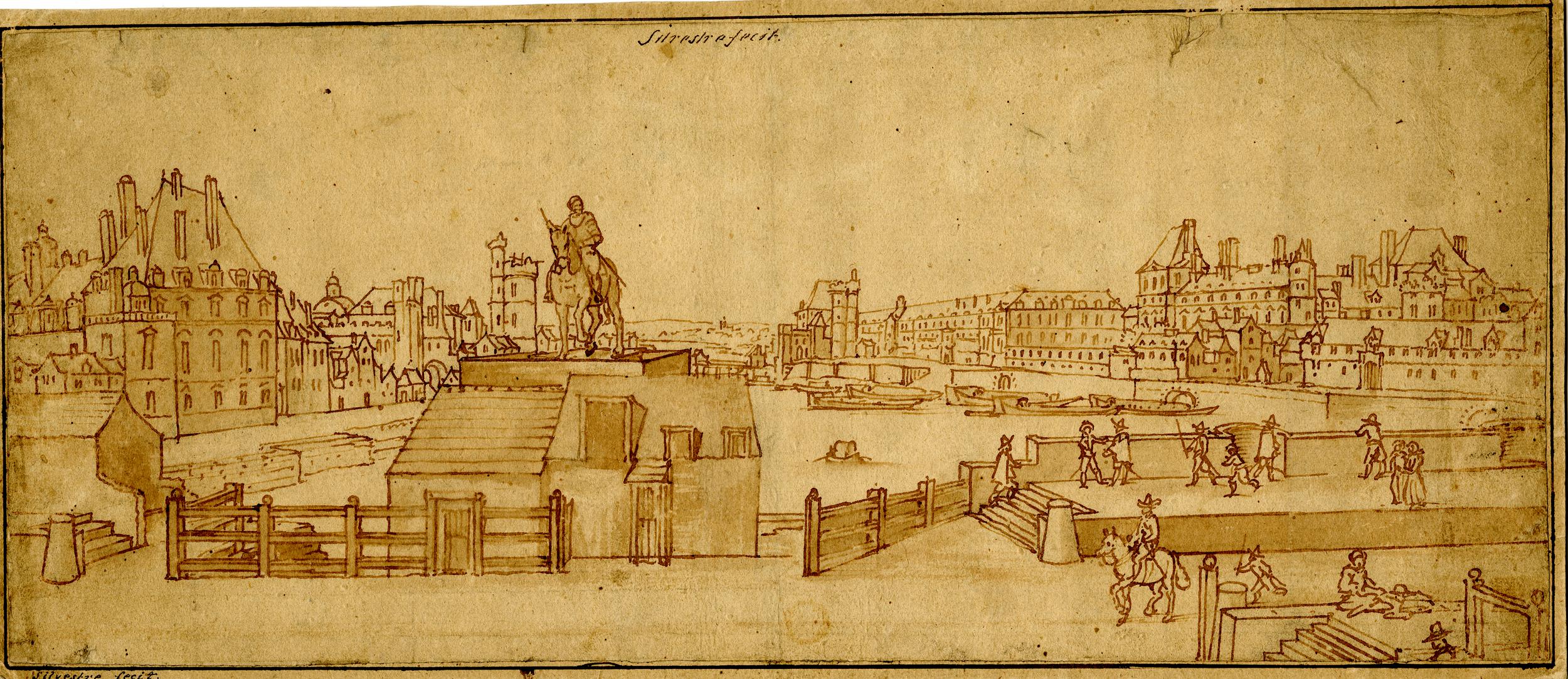 Israël Silvestre : Vue de Paris depuis le Pont Neuf