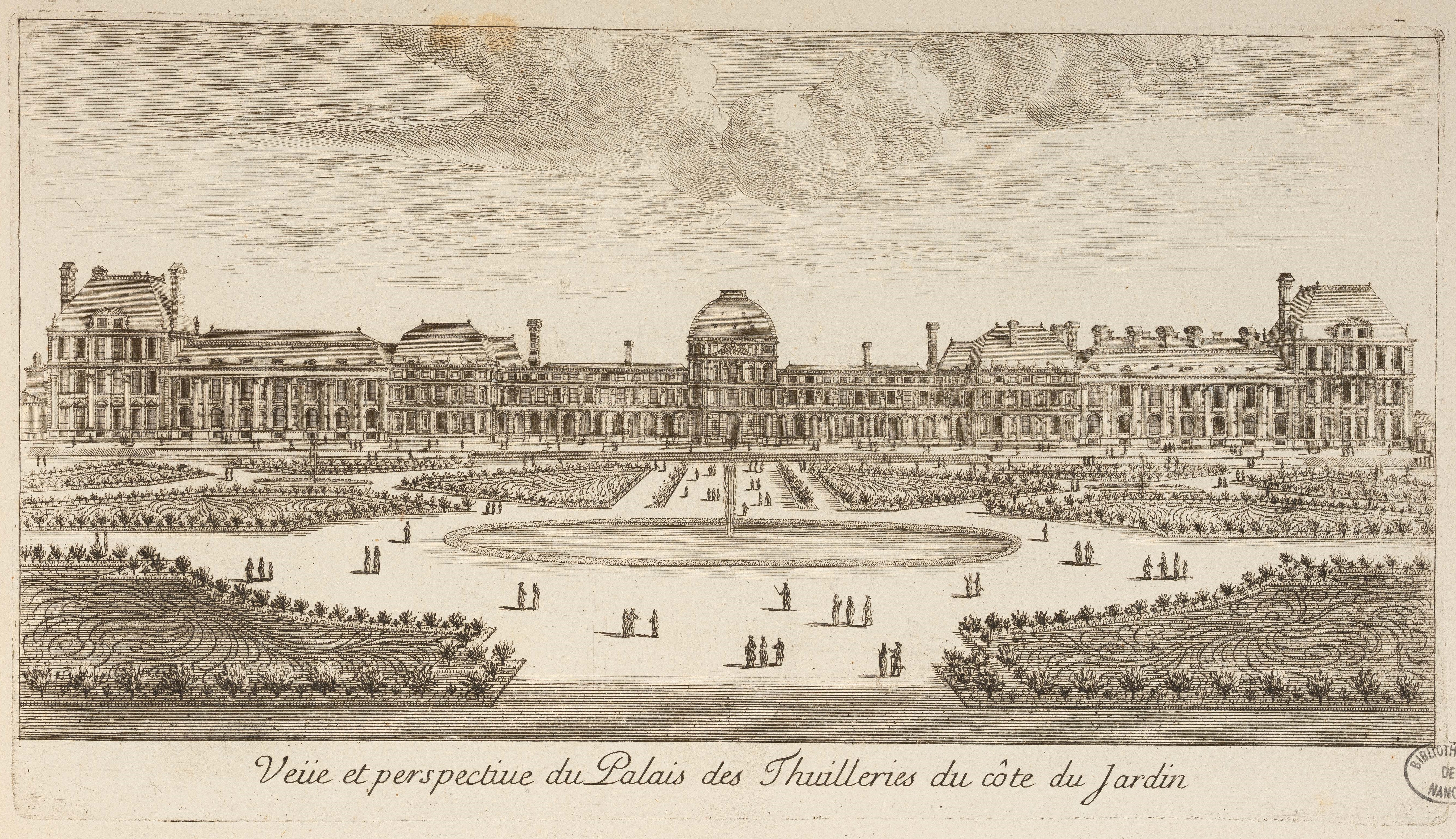 Israël Silvestre : Veüe et perspective du Palais des Thuilleries du côté du jardin