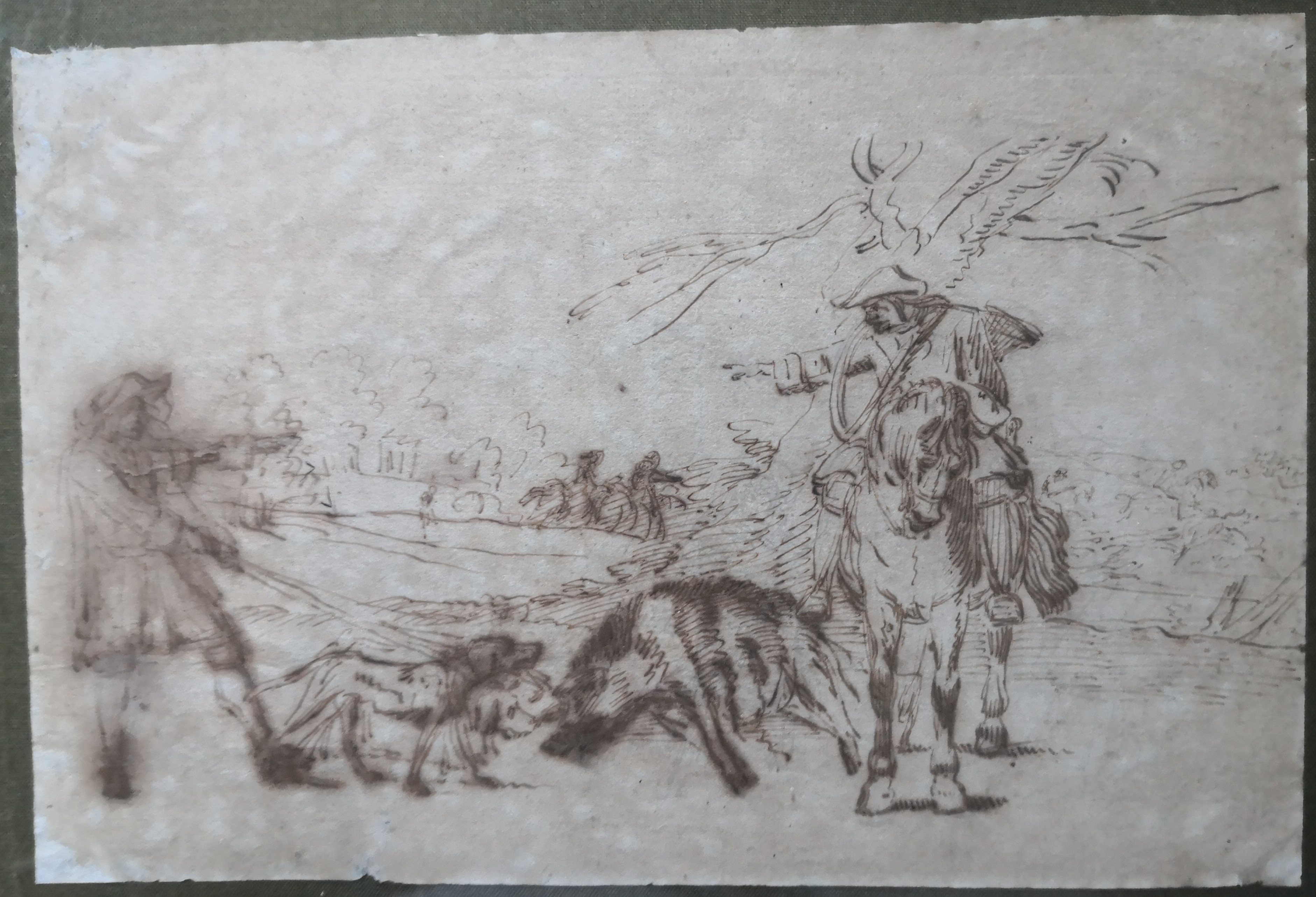 Israël Silvestre : Étude : chasseurs et un sanglier