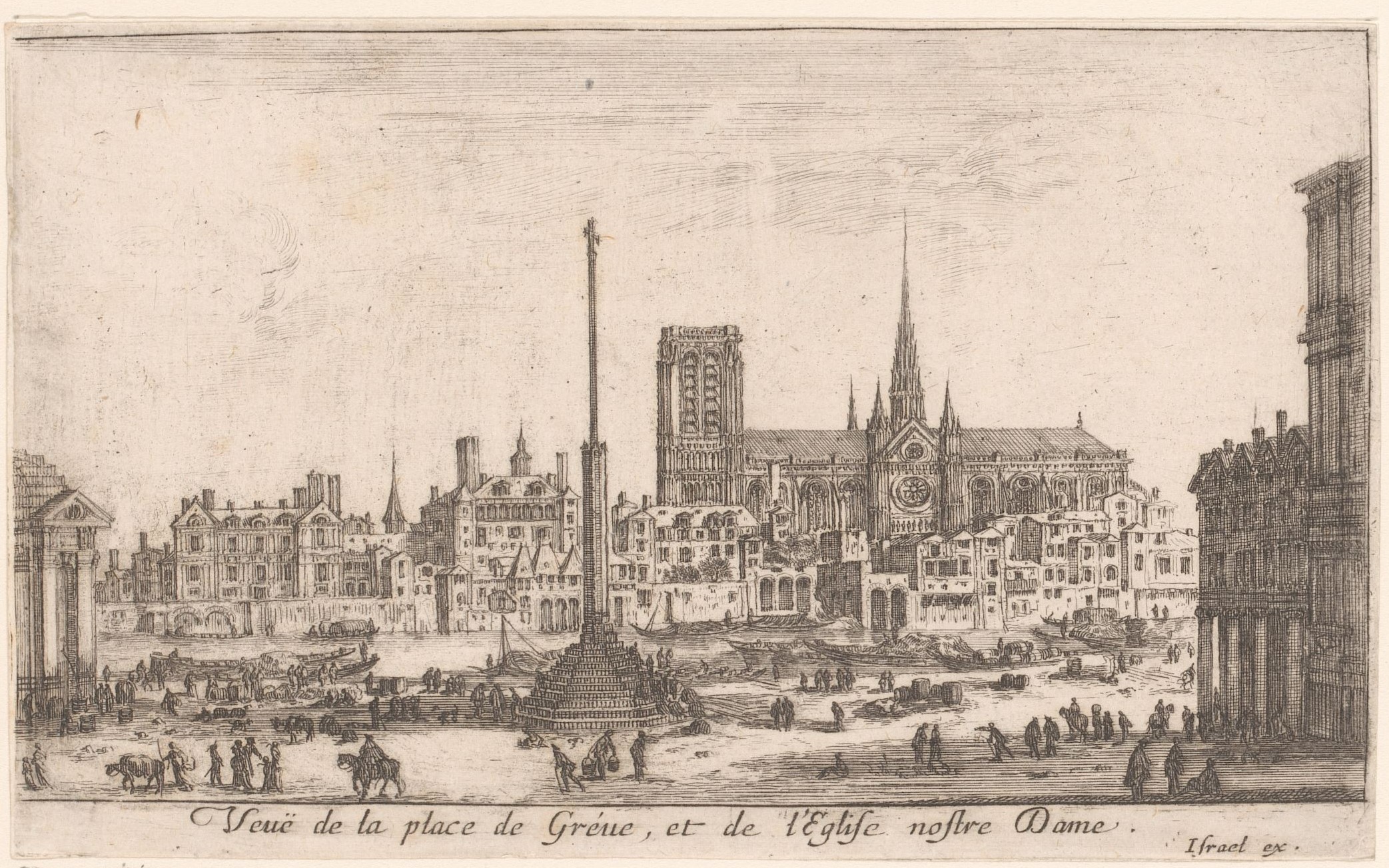 Israël Silvestre : Veuë de la place de Gréue et de l