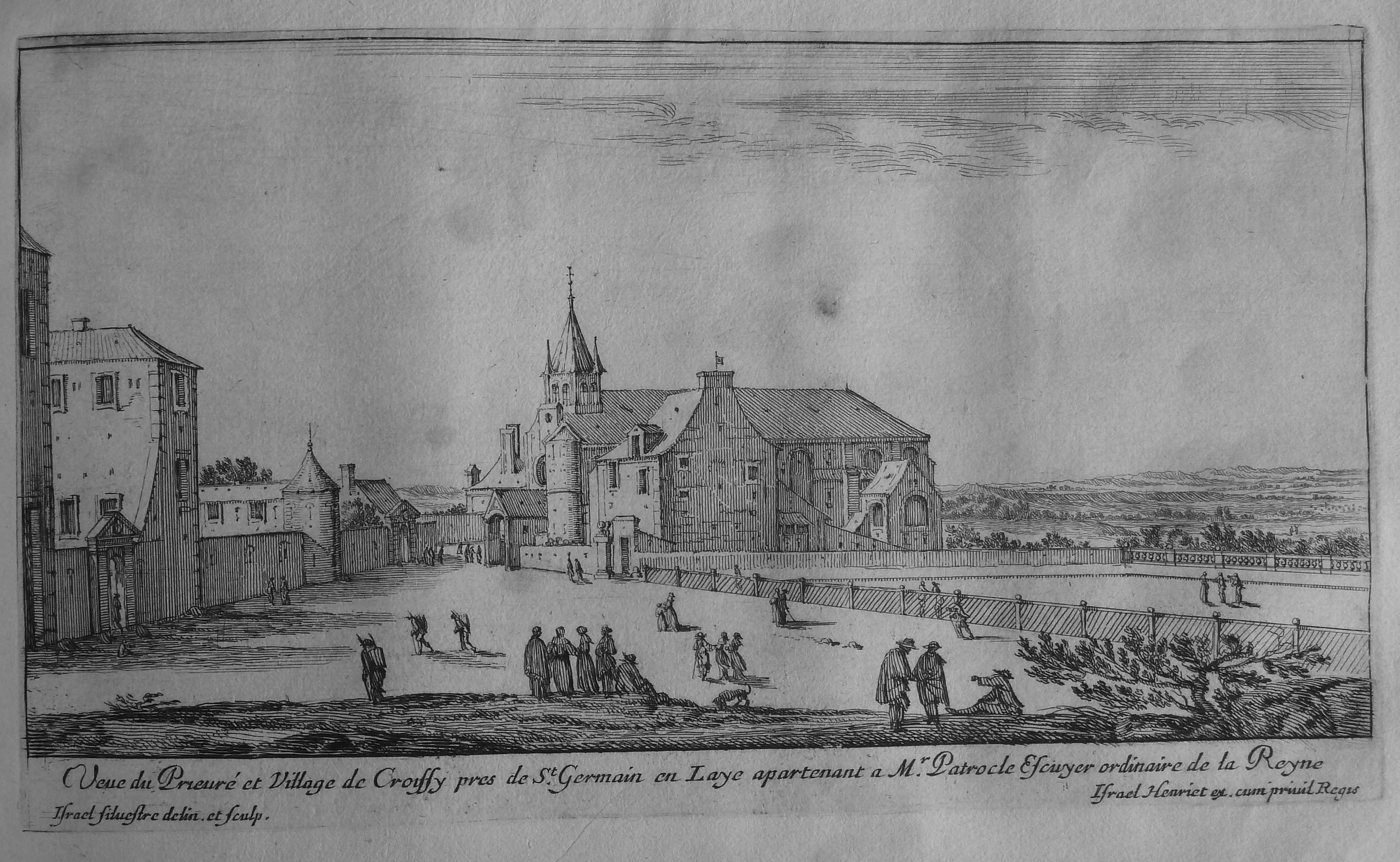 Israël Silvestre : Veue du Prieuré et Village de Croissy.