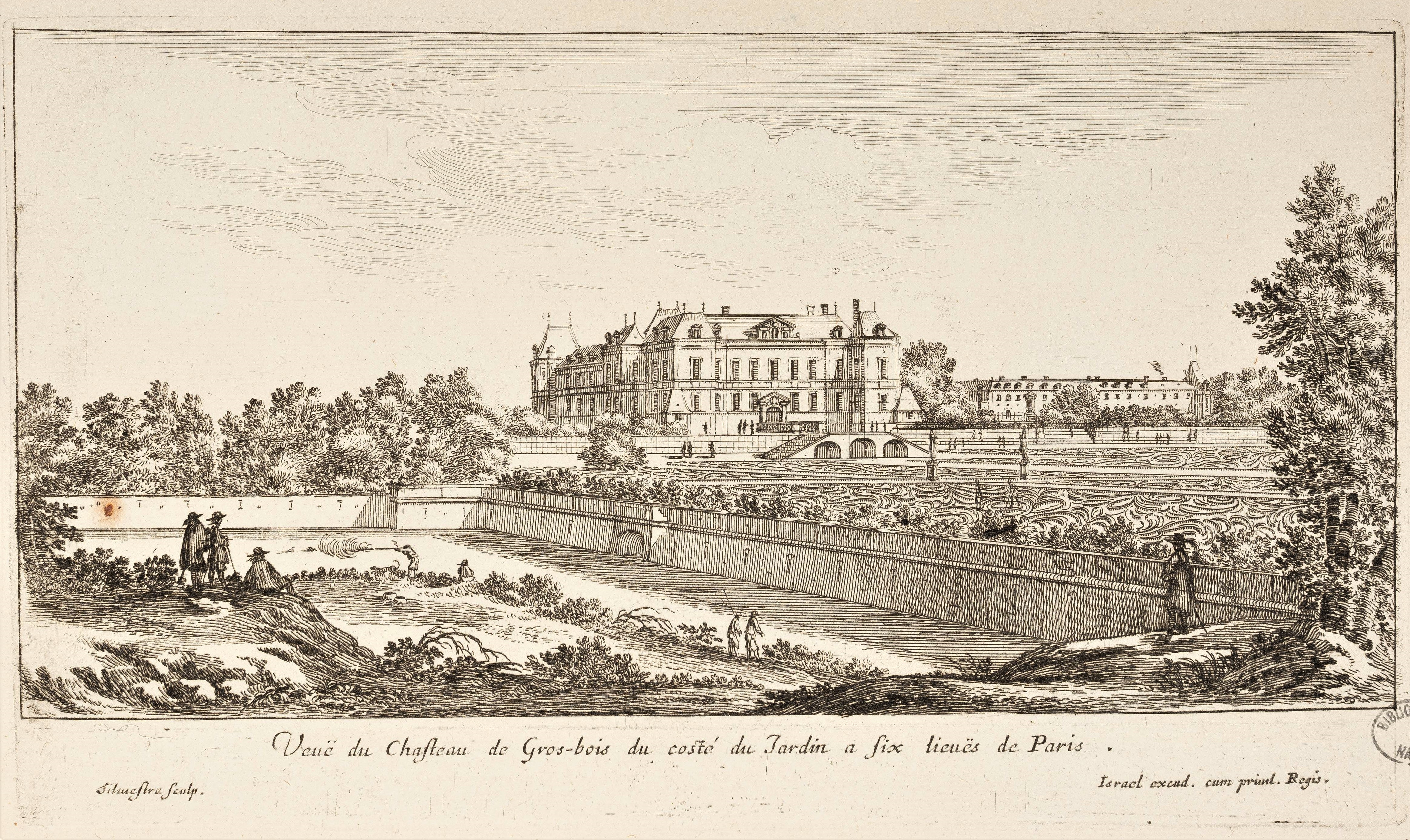 Israël Silvestre : Veuë du Chasteau de Gros-Bois du costé du Jardin a six lieuës de Paris.