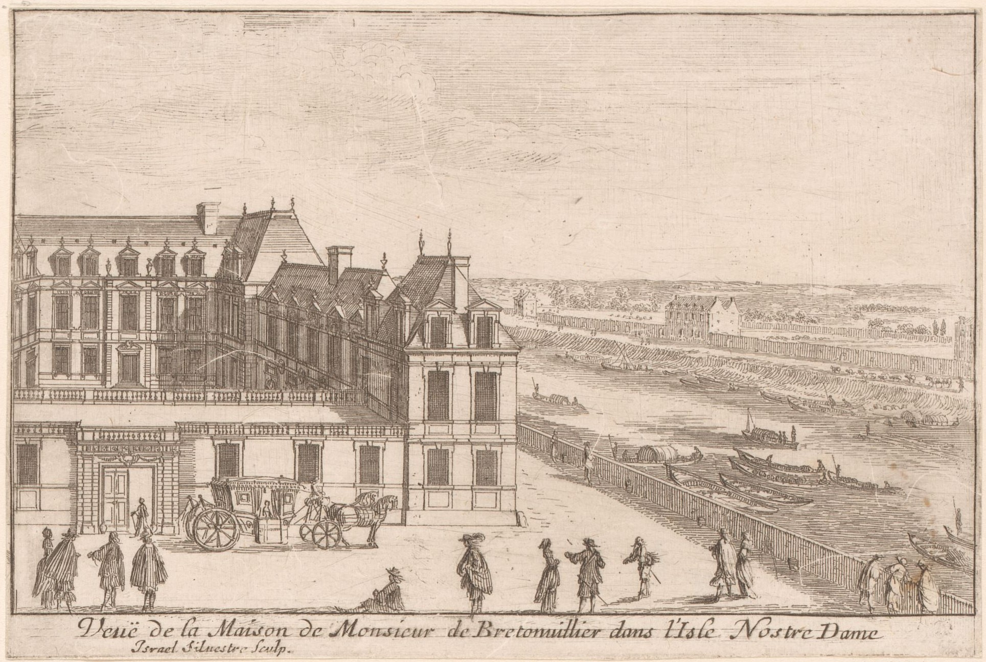 Israël Silvestre : Veuë de la Maison de Monsieur de Bretonuillier dans l